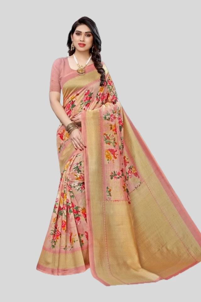 Yashika Art Silk Woven Regular Saree With Unstitched Blouse Piece ( Pink ) Yashika Art Silk Woven Regular Saree With Unstitched Blouse Piece ( Pink )