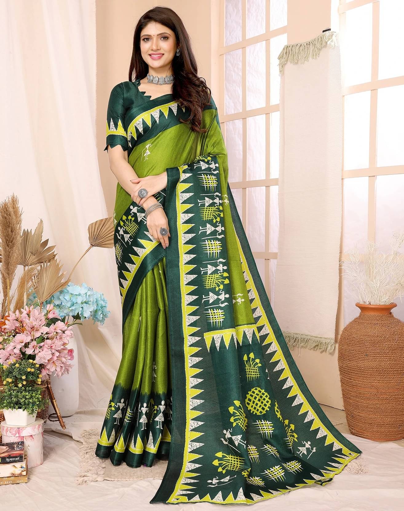 Yashika Art Silk Woven Regular Saree With Unstitched Blouse Piece ( Green ) Yashika Art Silk Woven Regular Saree With Unstitched Blouse Piece ( Green )