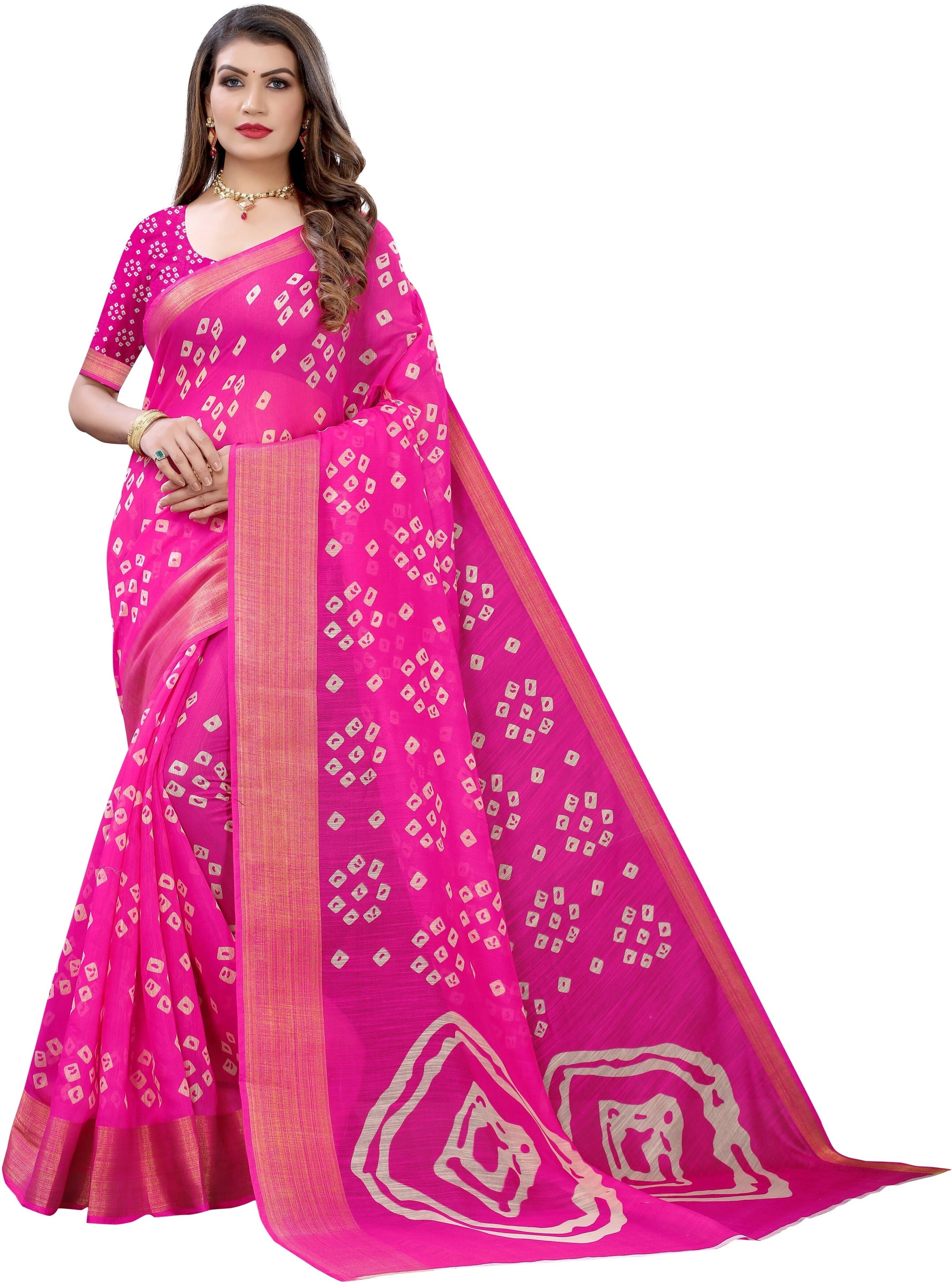 Yashika Cotton Blend Printed Regular Saree With Unstitched Blouse Piece ( Multicolor )     			Yashika Cotton Blend Printed Regular Saree With Unstitched Blouse Piece ( Multicolor )