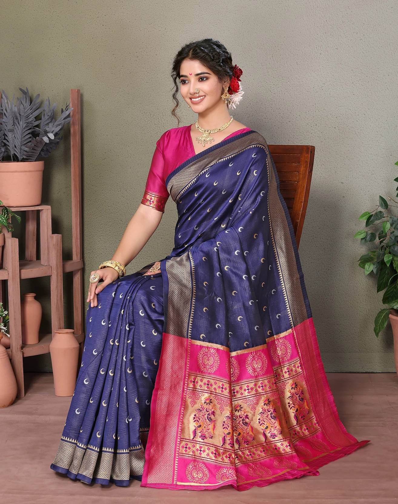 Yashika Cotton Silk Printed Banarasi saree With Unstitched Blouse Piece ( Blue ) Yashika Cotton Silk Printed Banarasi saree With Unstitched Blouse Piece ( Blue )