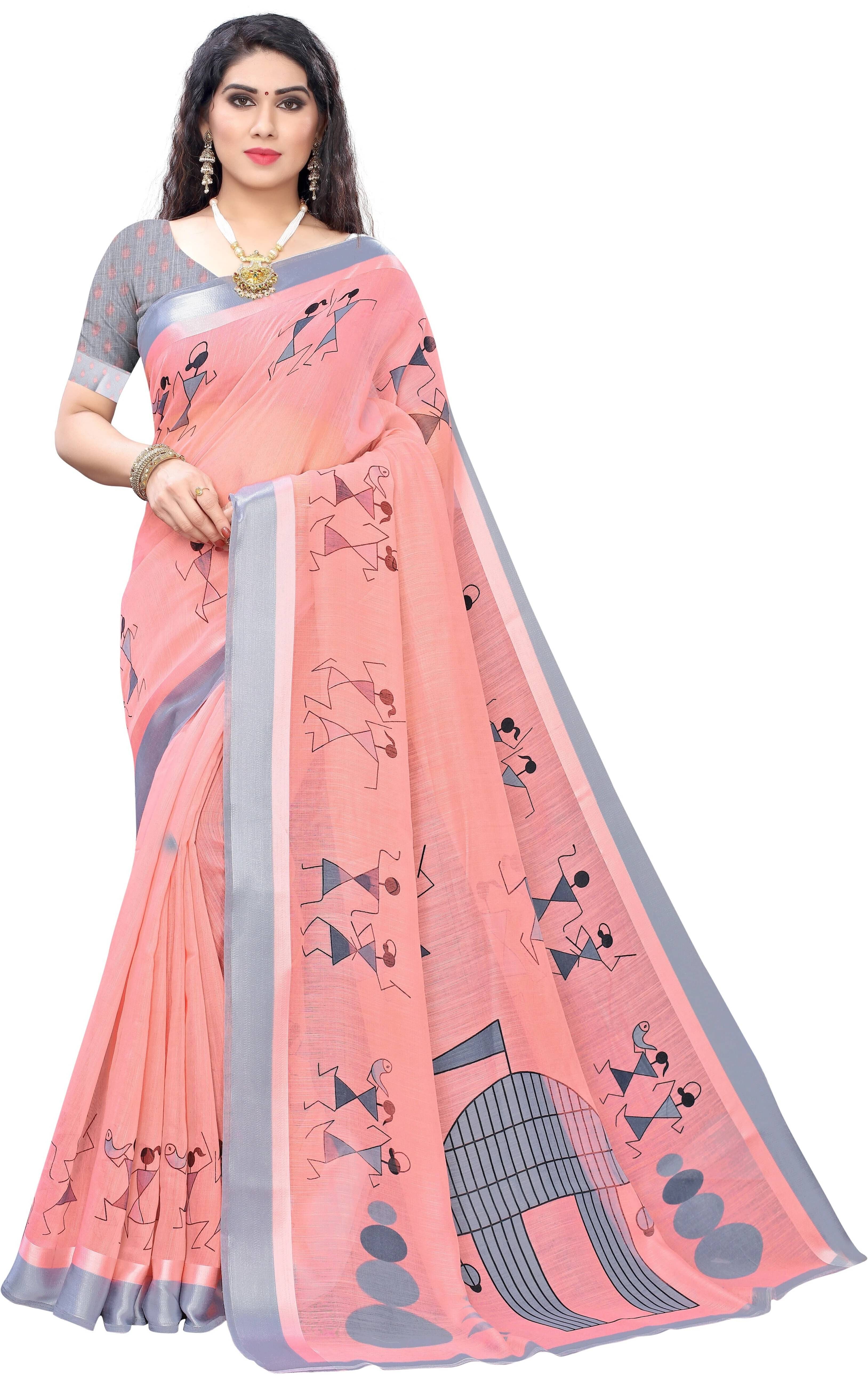 Yashika Cotton Silk Printed Regular Saree With Unstitched Blouse Piece ( Pink ) Yashika Cotton Silk Printed Regular Saree With Unstitched Blouse Piece ( Pink )