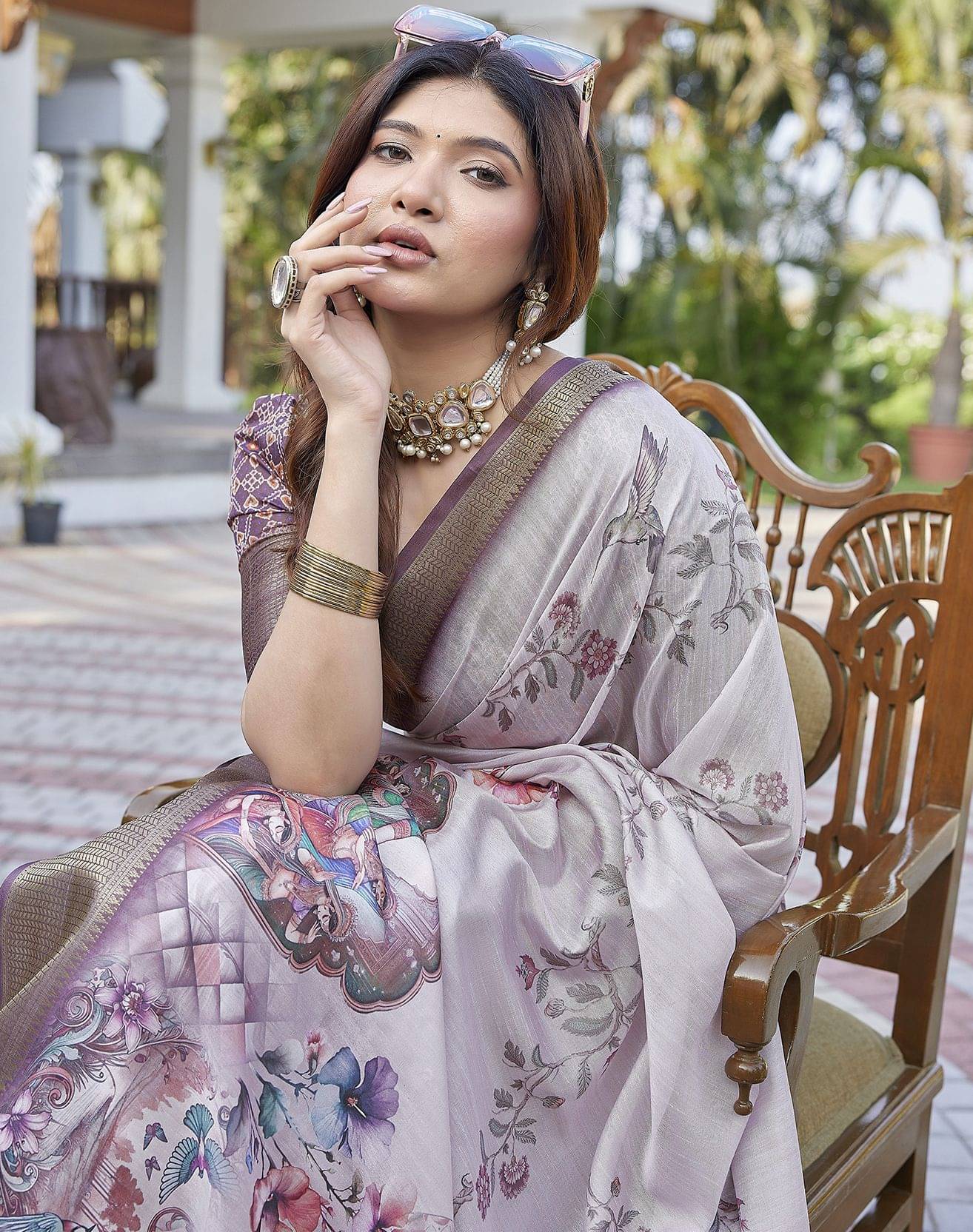 Yashika Cotton Silk Woven Chettinad Saree With Unstitched Blouse Piece ( Purple ) Yashika Cotton Silk Woven Chettinad Saree With Unstitched Blouse Piece ( Purple )