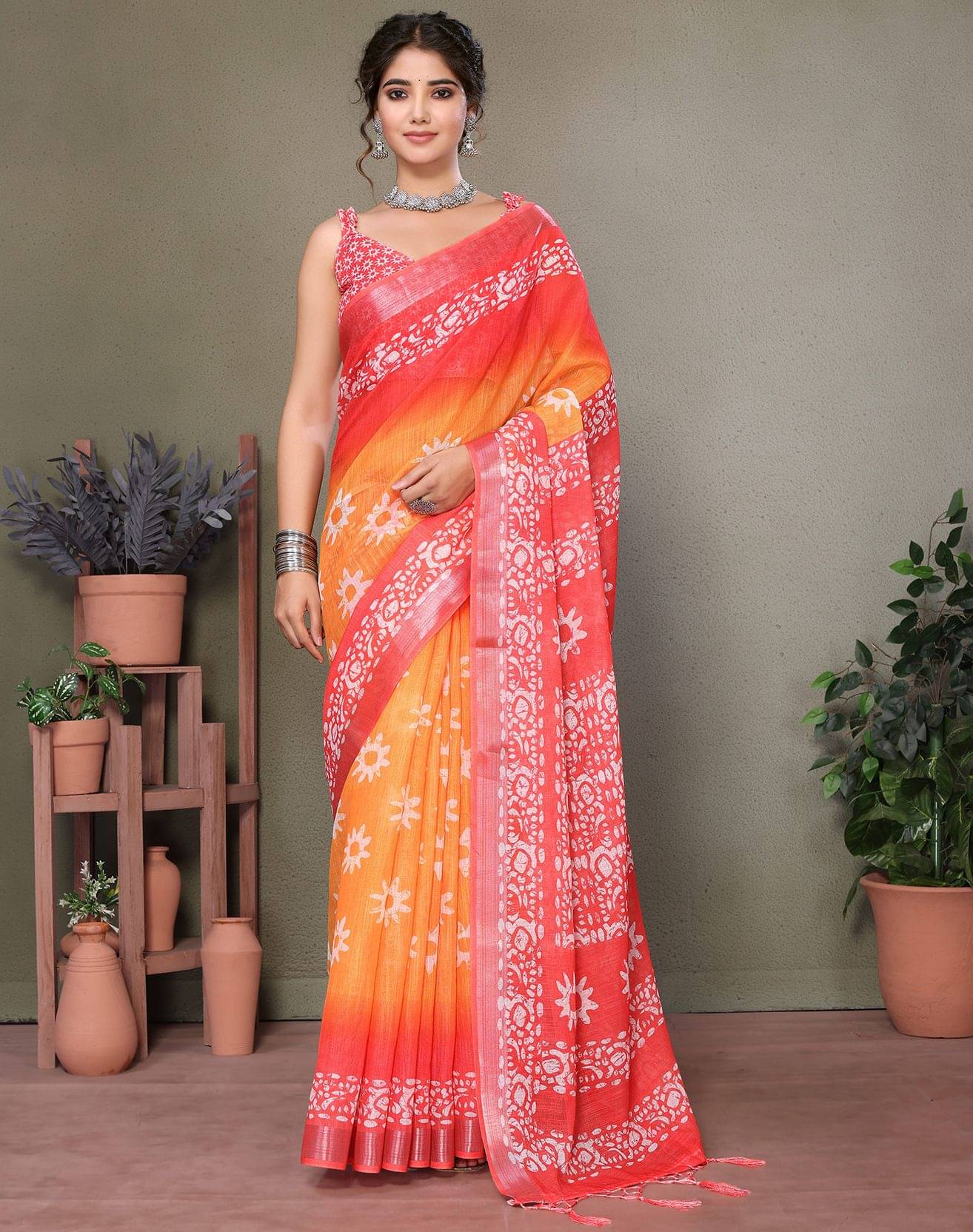     			Yashika Cotton Silk Woven Regular Saree With Unstitched Blouse Piece ( Red )