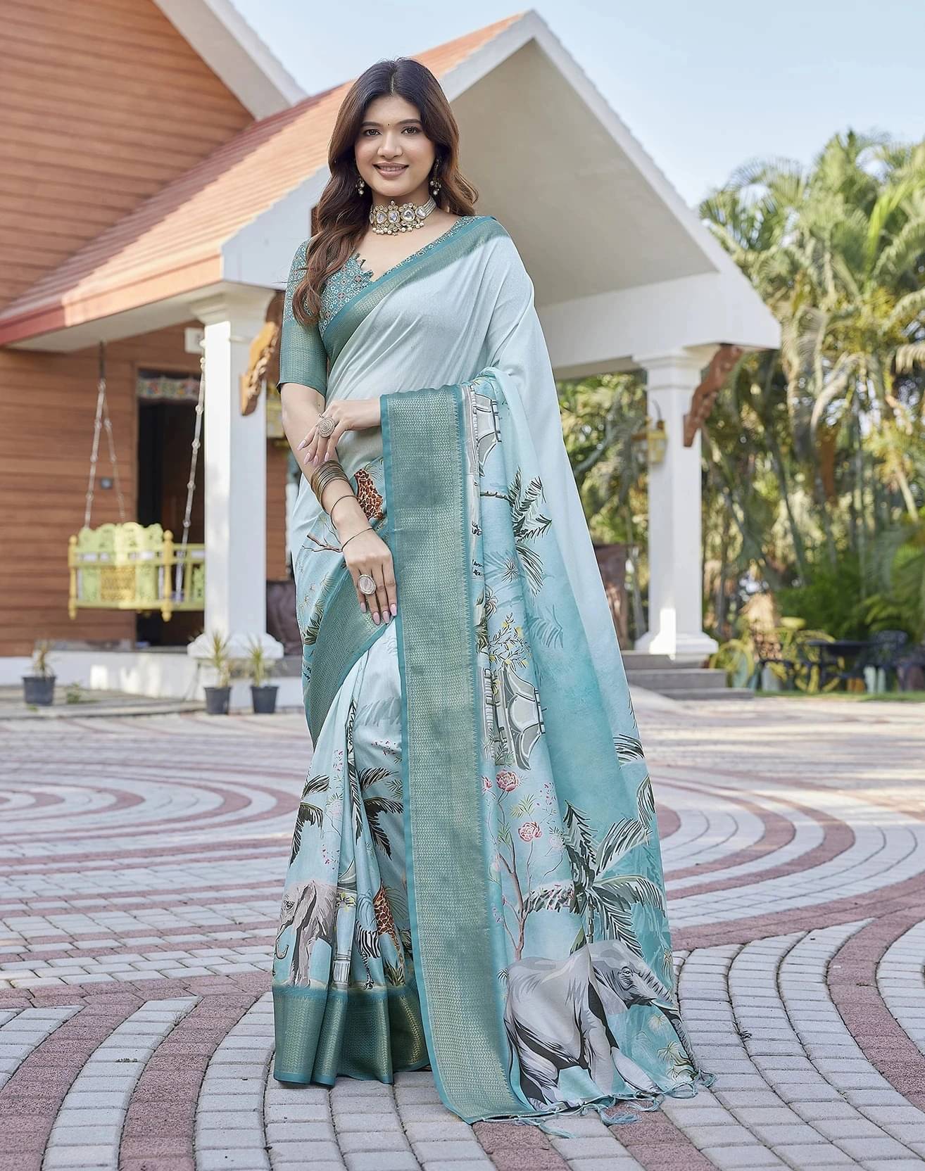     			Yashika Cotton Silk Woven Regular Saree With Unstitched Blouse Piece ( Green )
