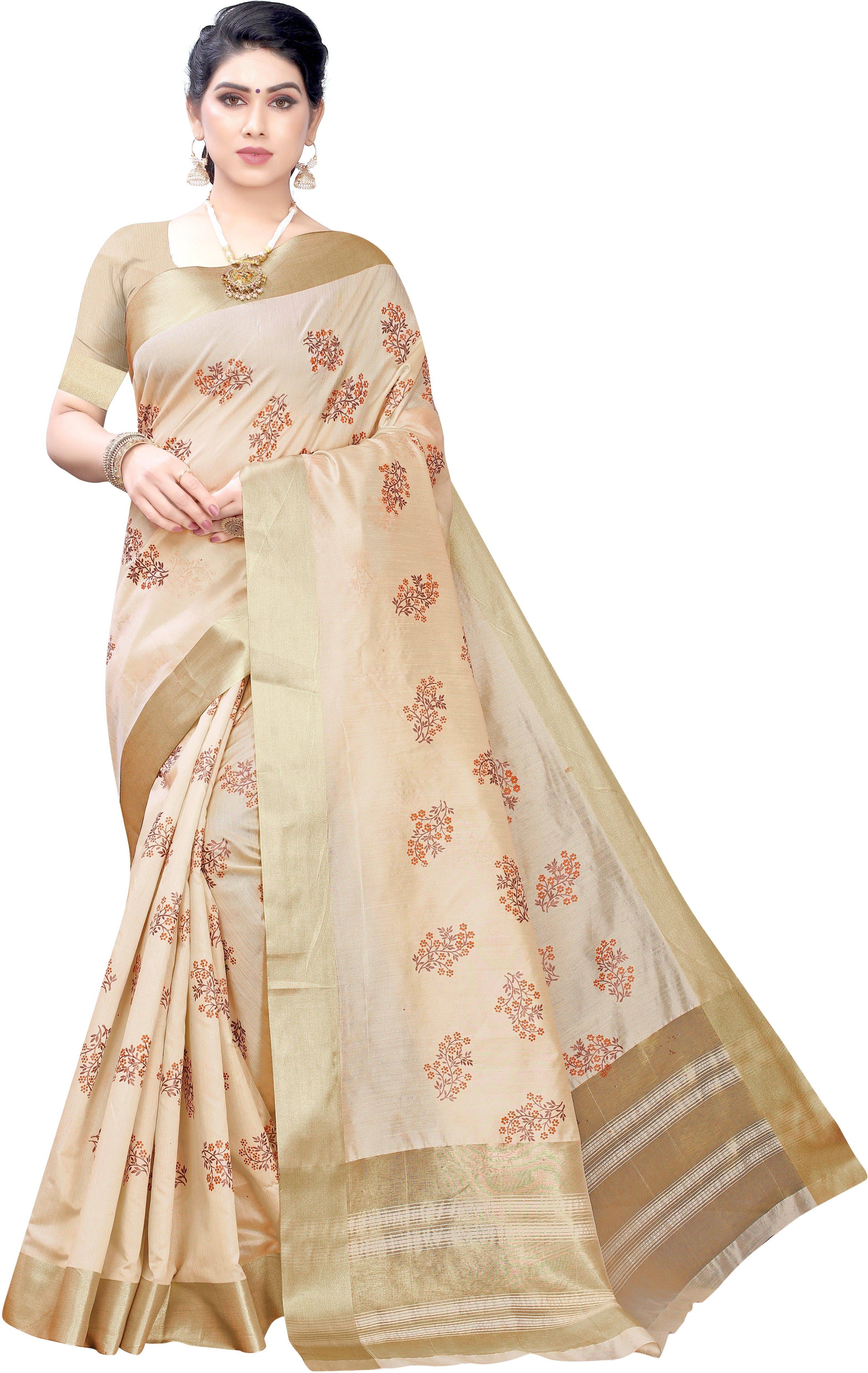     			Yashika Cotton Silk Woven Regular Saree With Unstitched Blouse Piece ( Orange )