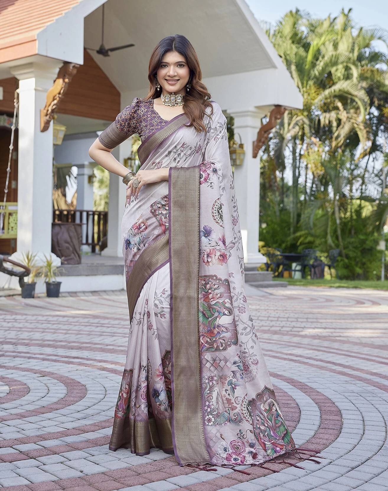     			Yashika Cotton Silk Woven Regular Saree With Unstitched Blouse Piece ( Purple )