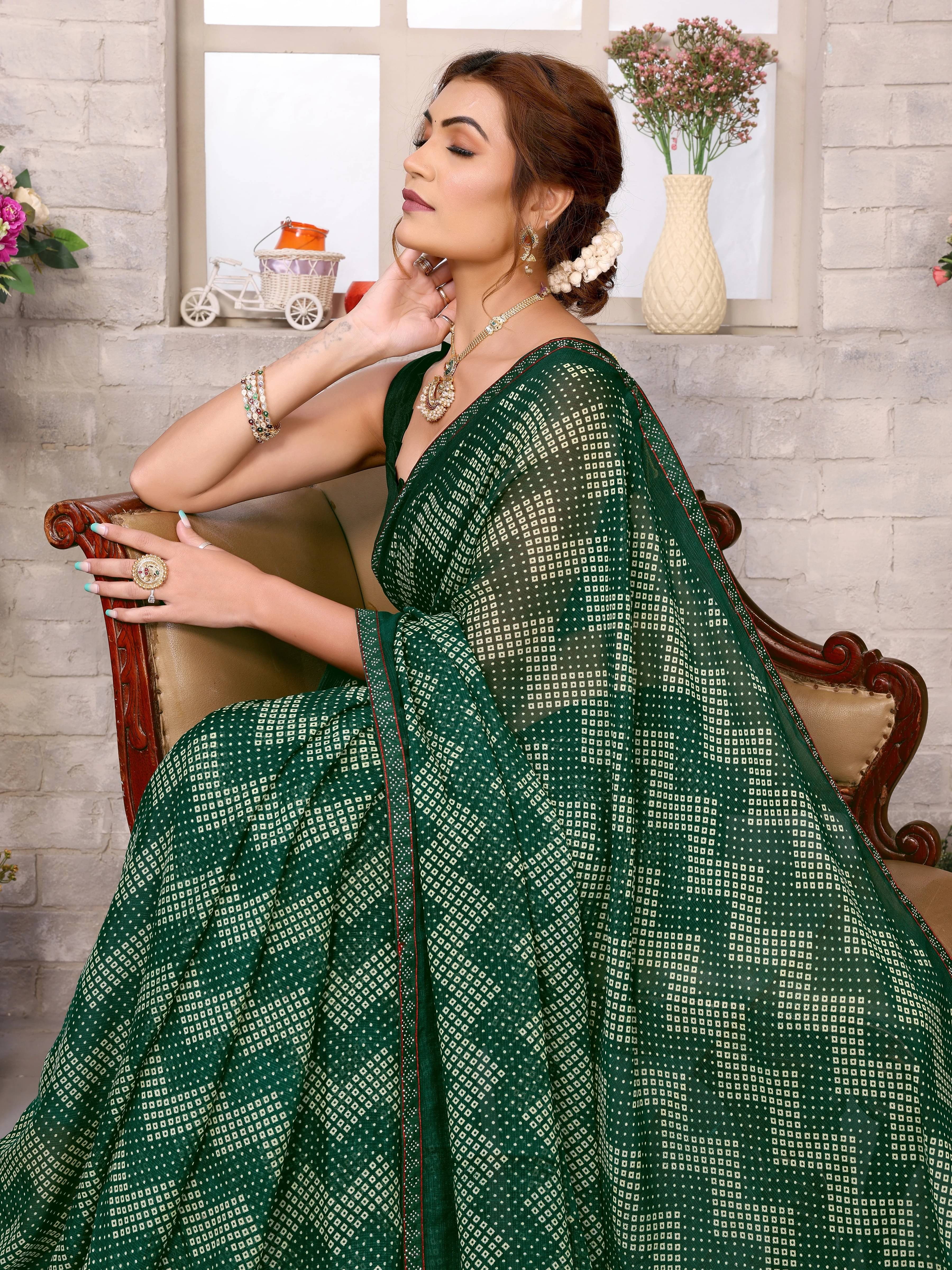 Yashika Georgette Embellished Regular Saree With Unstitched Blouse Piece ( Green ) Yashika Georgette Embellished Regular Saree With Unstitched Blouse Piece ( Green )