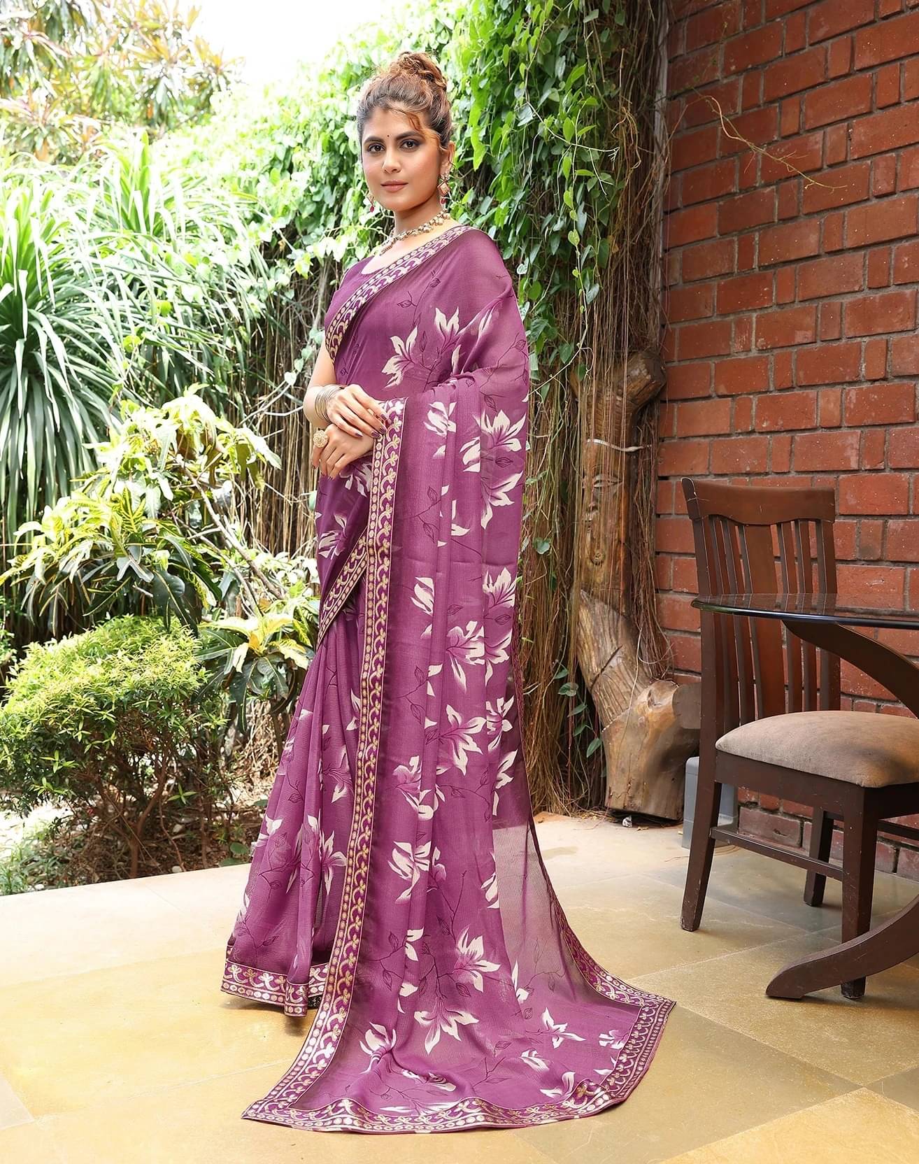 Yashika Georgette Printed Bandhani Sarees With Unstitched Blouse Piece ( Purple ) Yashika Georgette Printed Bandhani Sarees With Unstitched Blouse Piece ( Purple )