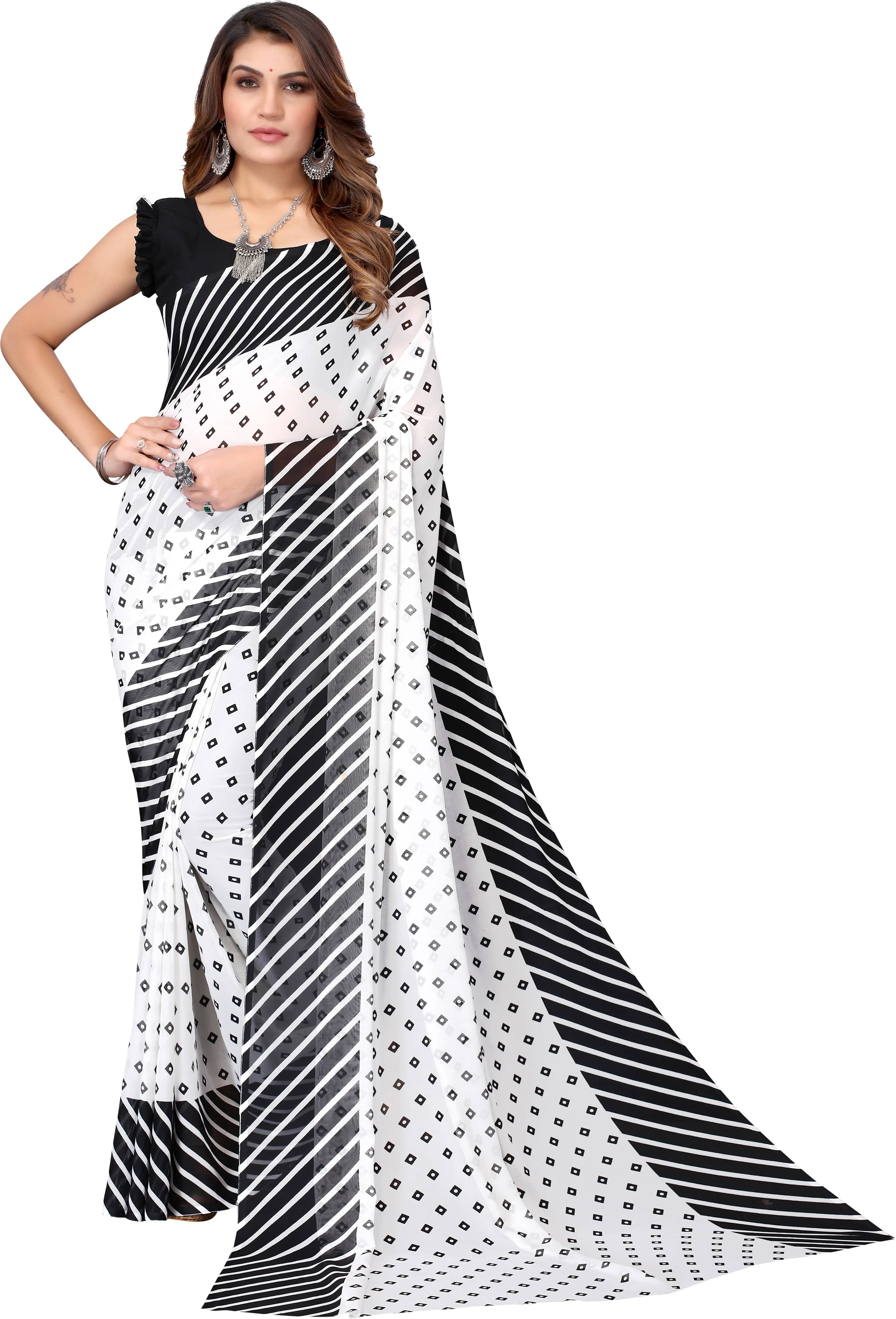 Yashika Georgette Printed Regular Saree With Unstitched Blouse Piece ( Multicolor ) Yashika Georgette Printed Regular Saree With Unstitched Blouse Piece ( Multicolor )