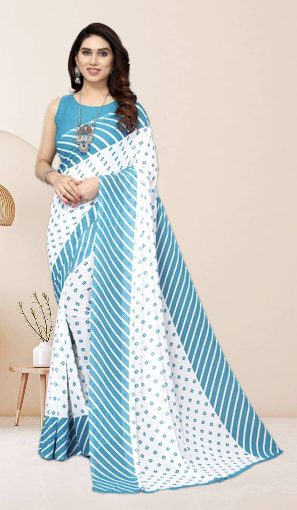 Yashika Georgette Printed Regular Saree With Unstitched Blouse Piece ( Blue ) Yashika Georgette Printed Regular Saree With Unstitched Blouse Piece ( Blue )