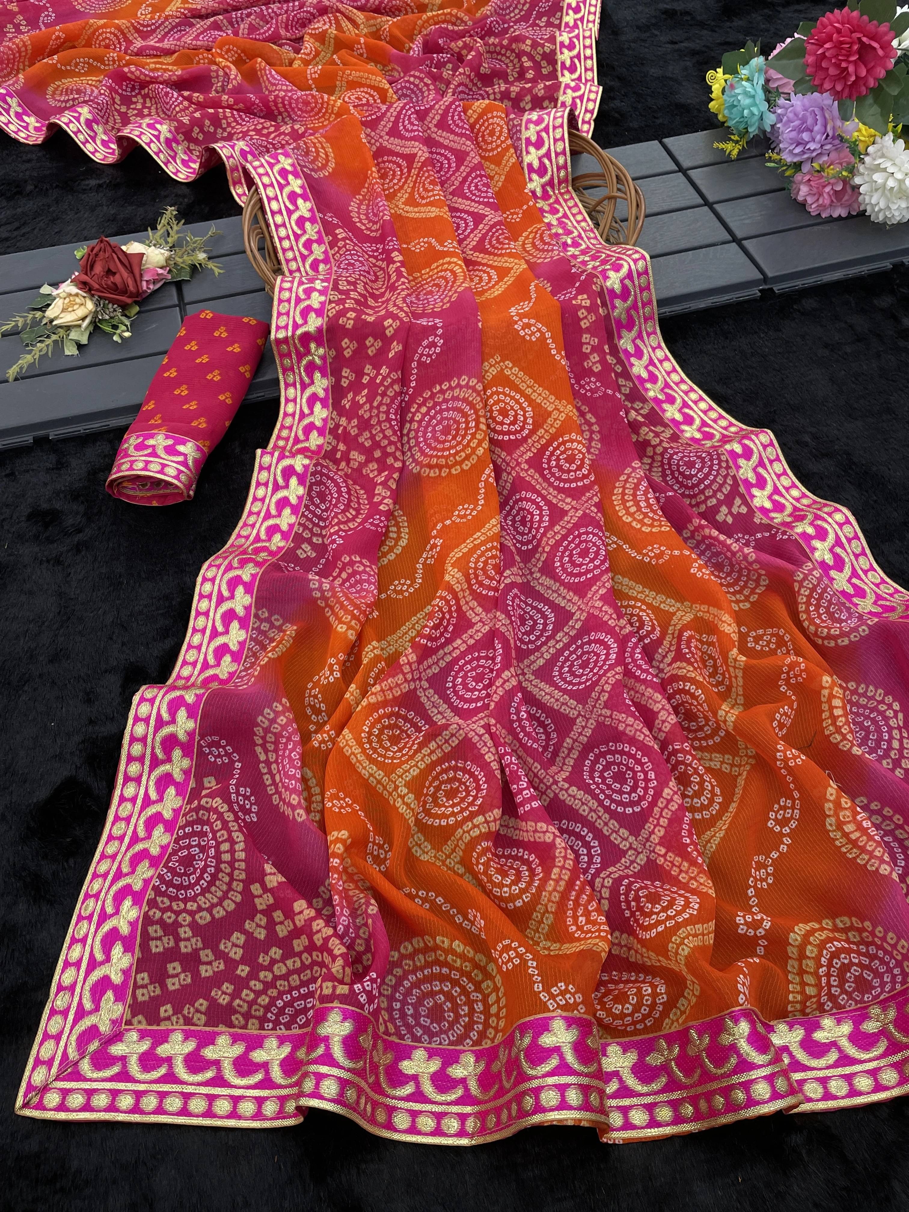Yashika Georgette Woven Regular Saree With Unstitched Blouse Piece ( Pink ) Yashika Georgette Woven Regular Saree With Unstitched Blouse Piece ( Pink )