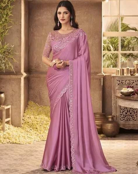    			Yashika Silk Blend Embroidered Regular Saree With Unstitched Blouse Piece ( Pink )
