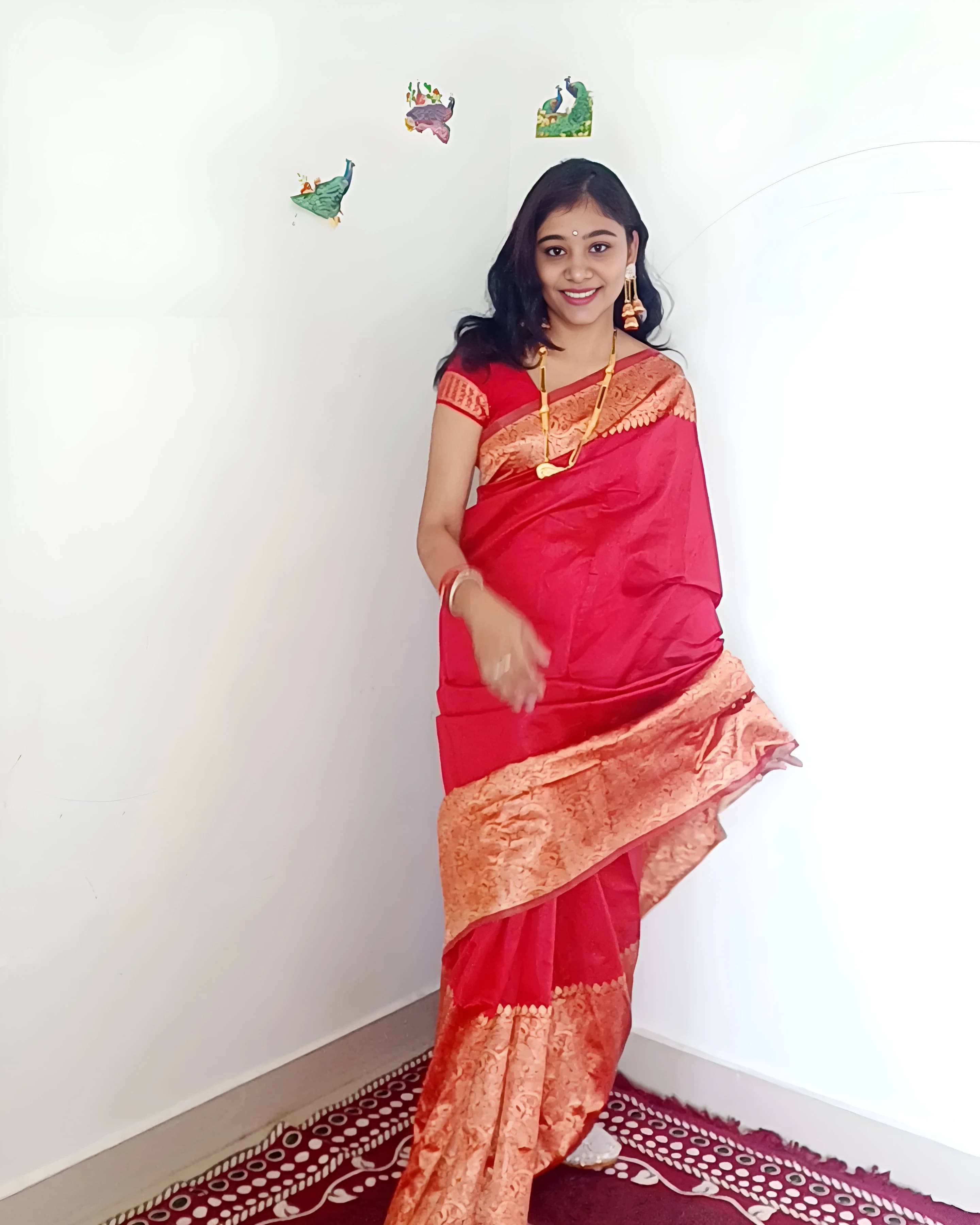 Yashika Silk Blend Printed Kanjeevaram Sarees With Unstitched Blouse Piece ( Red ) Yashika Silk Blend Printed Kanjeevaram Sarees With Unstitched Blouse Piece ( Red )