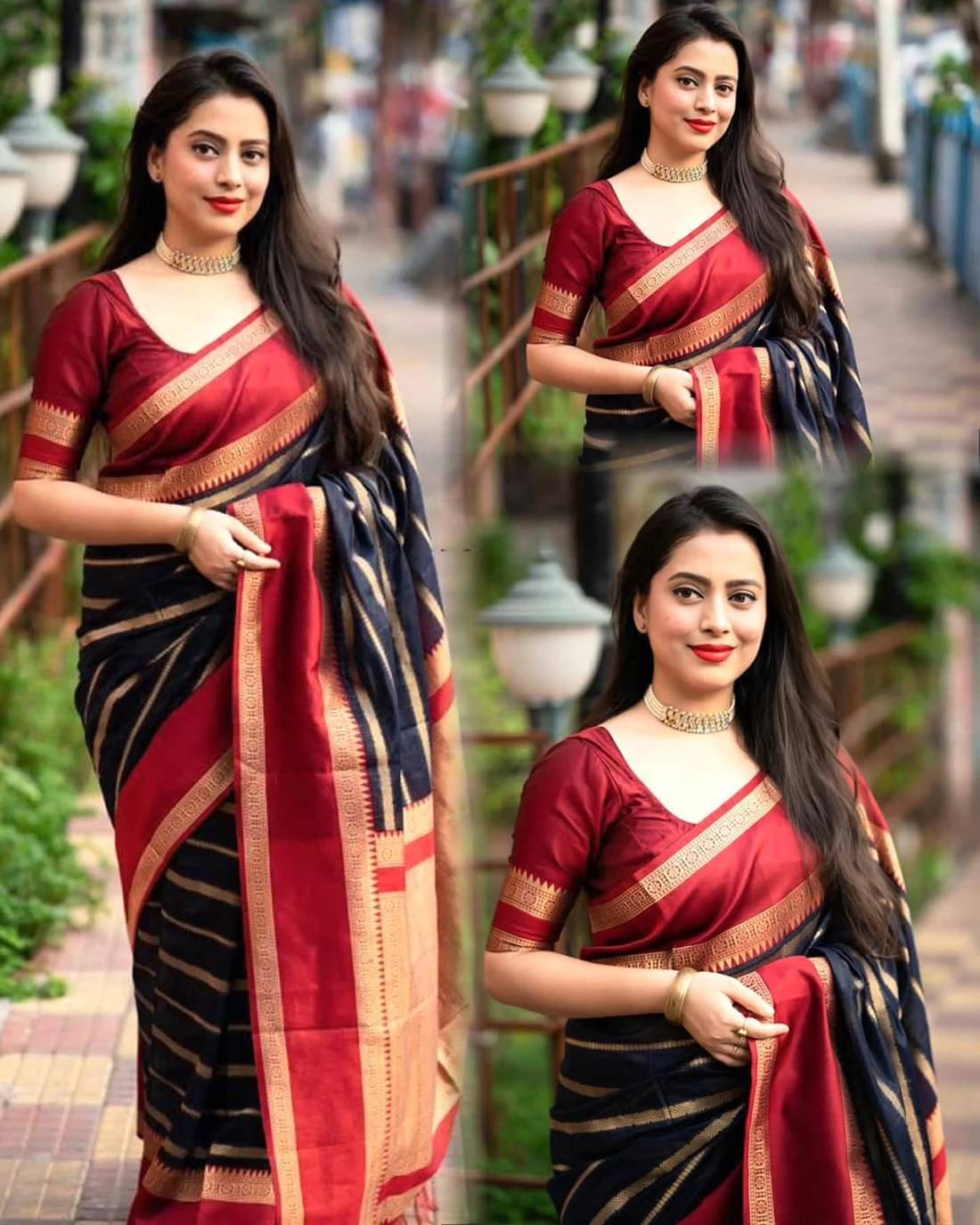 Yashika Silk Blend Printed Kanjeevaram Sarees With Unstitched Blouse Piece ( Blue )     			Yashika Silk Blend Printed Kanjeevaram Sarees With Unstitched Blouse Piece ( Blue )