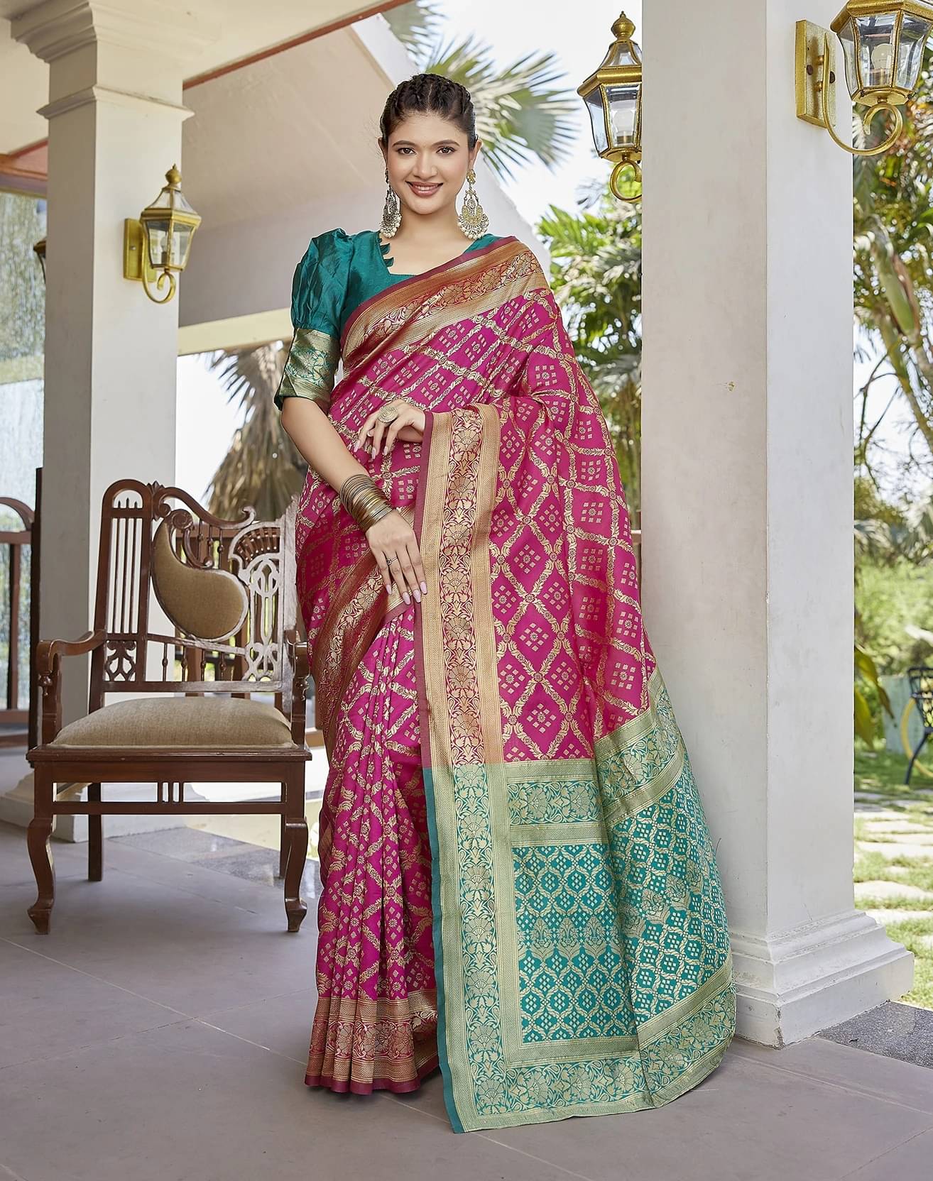 Yashika Silk Blend Printed Kanjeevaram Sarees With Unstitched Blouse Piece ( Pink ) Yashika Silk Blend Printed Kanjeevaram Sarees With Unstitched Blouse Piece ( Pink )