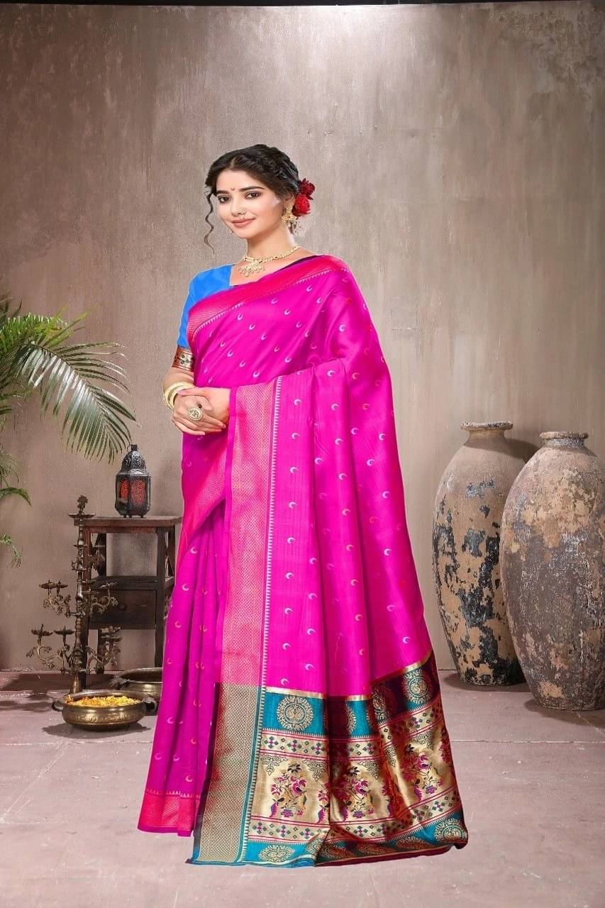 Yashika Silk Blend Printed Kanjeevaram Sarees With Unstitched Blouse Piece ( Pink )     			Yashika Silk Blend Printed Kanjeevaram Sarees With Unstitched Blouse Piece ( Pink )