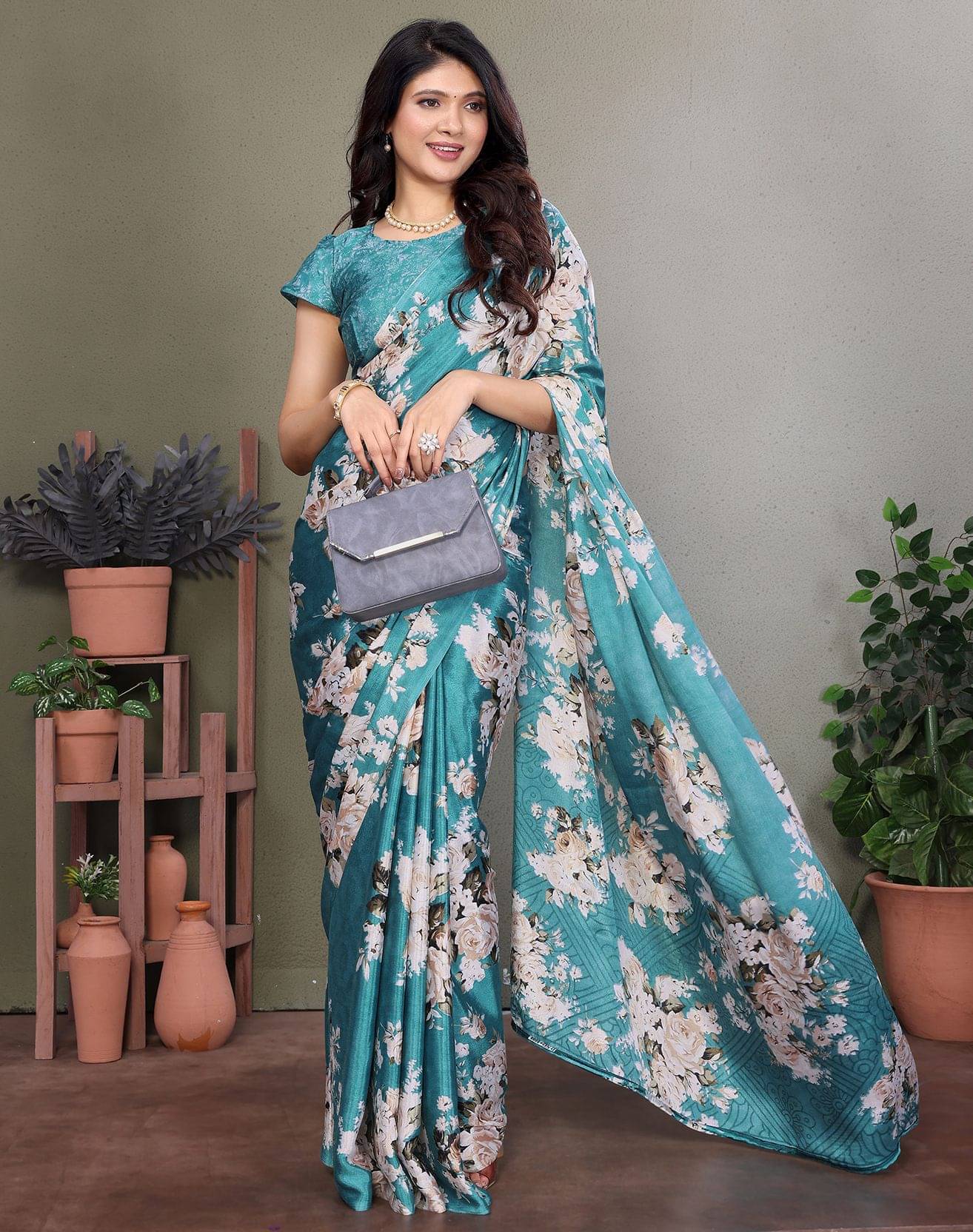 Yashika Silk Printed Regular Saree With Unstitched Blouse Piece ( Blue )     			Yashika Silk Printed Regular Saree With Unstitched Blouse Piece ( Blue )