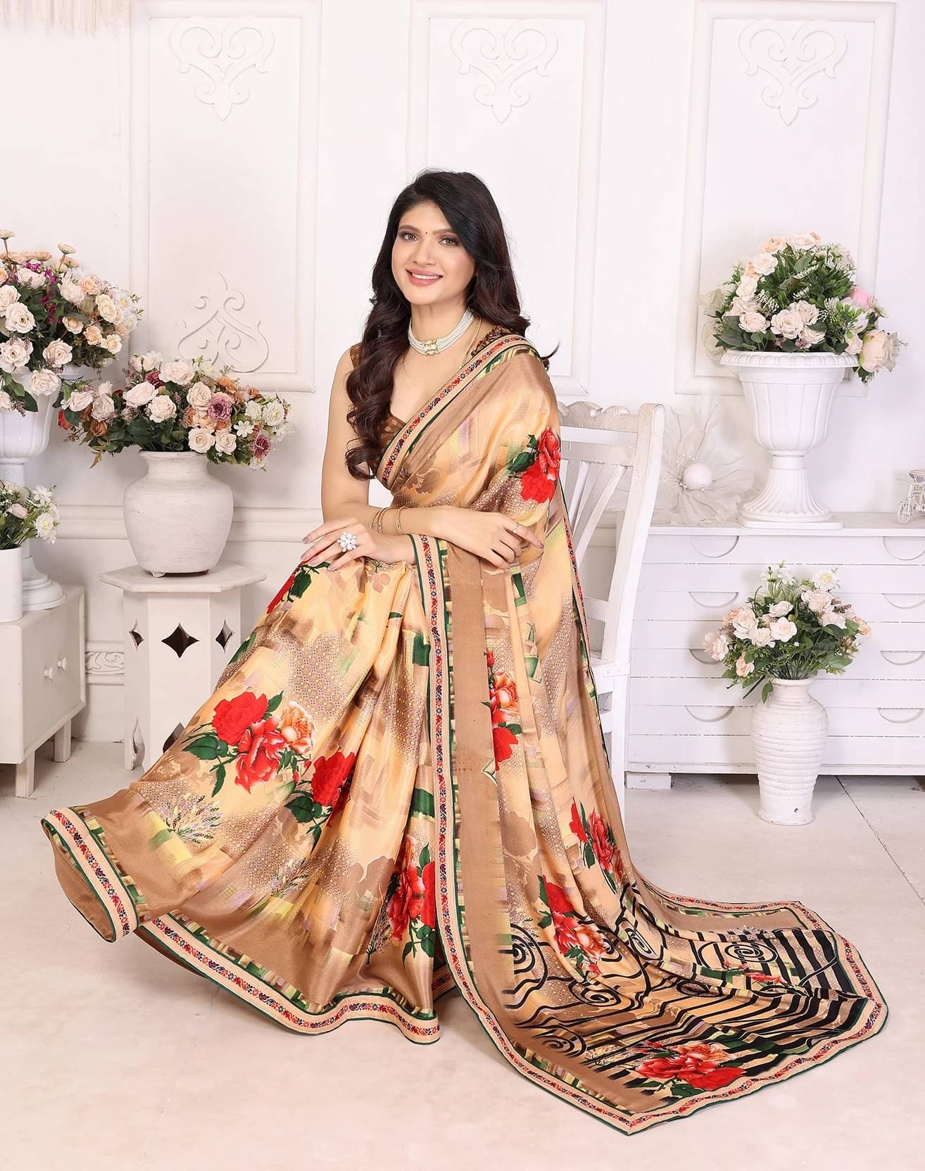 Yashika Silk Printed Regular Saree With Unstitched Blouse Piece ( Orange ) Yashika Silk Printed Regular Saree With Unstitched Blouse Piece ( Orange )