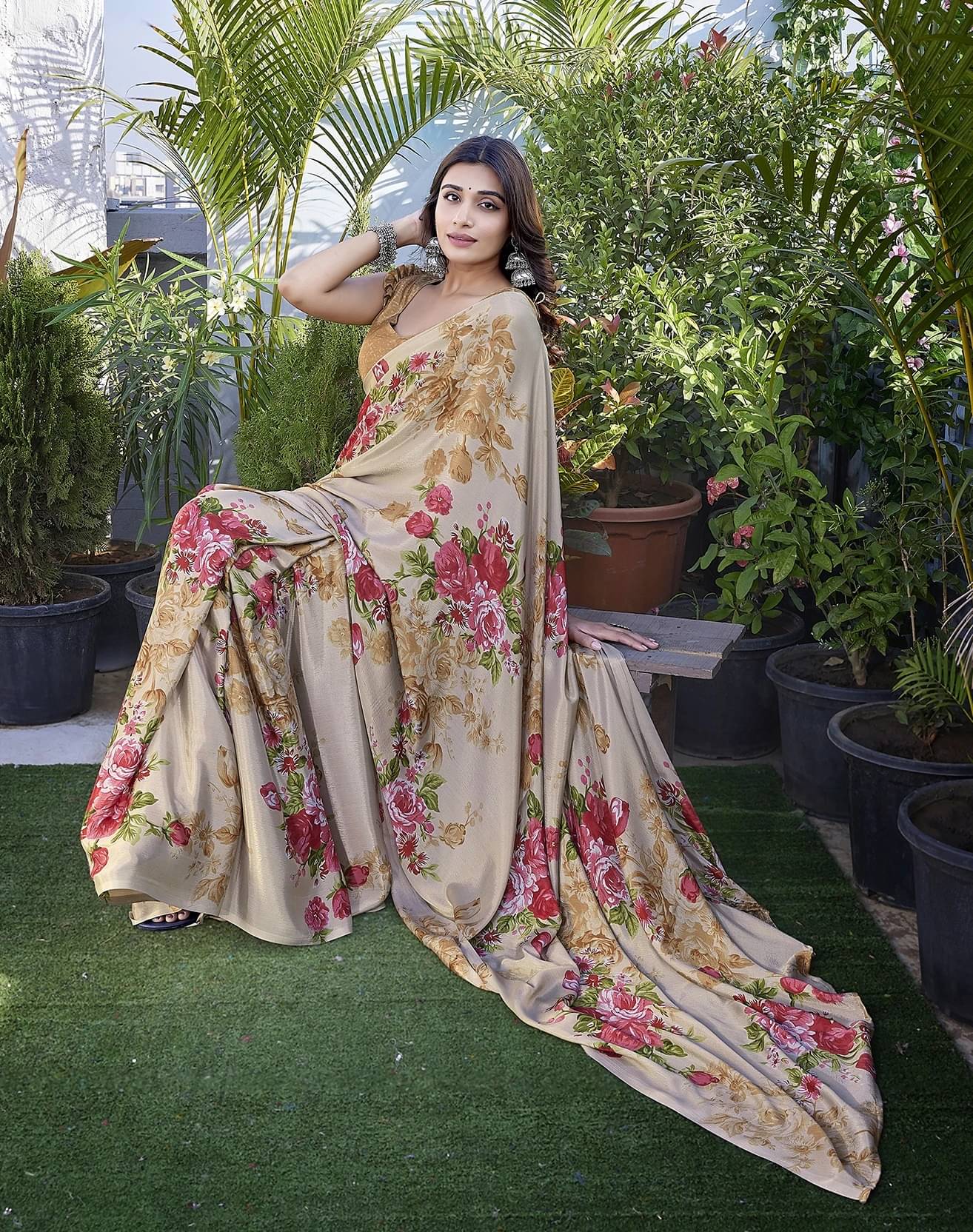 Yashika Silk Printed Regular Saree With Unstitched Blouse Piece ( Yellow )     			Yashika Silk Printed Regular Saree With Unstitched Blouse Piece ( Yellow )