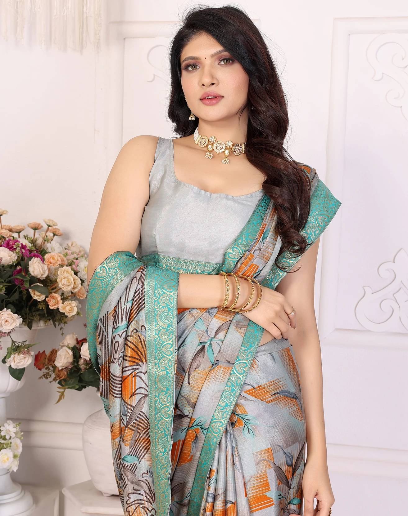 Yashika Silk Printed Regular Saree With Unstitched Blouse Piece ( Green )     			Yashika Silk Printed Regular Saree With Unstitched Blouse Piece ( Green )