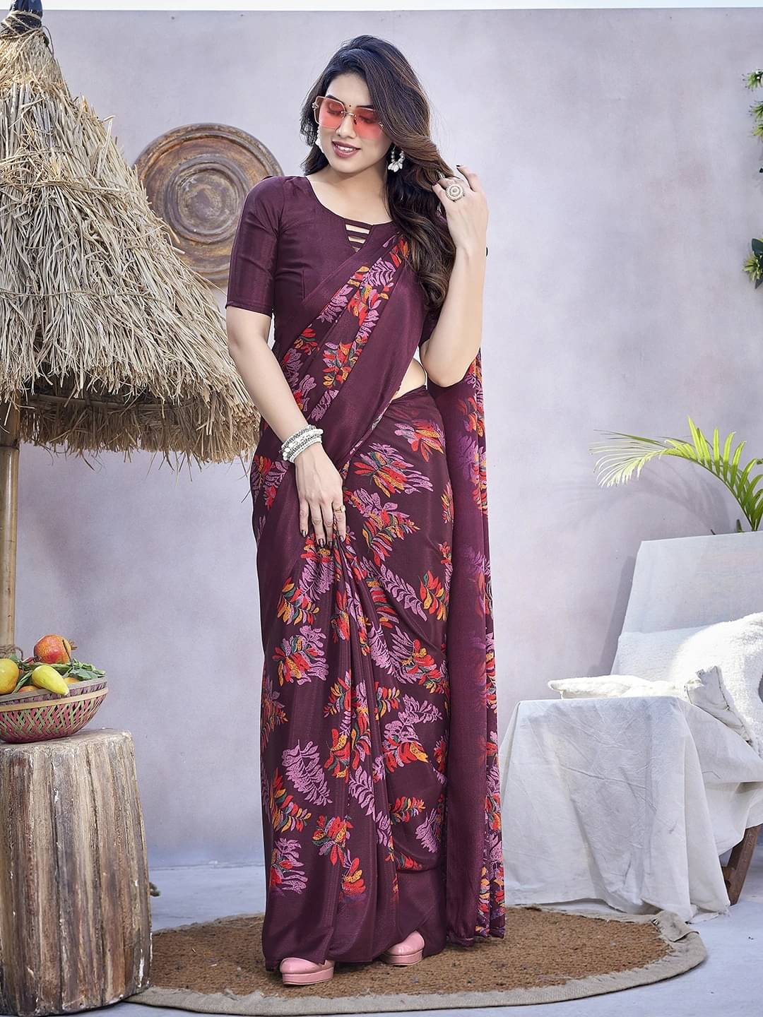 Yashika Silk Printed Regular Saree With Unstitched Blouse Piece ( Multicolor ) Yashika Silk Printed Regular Saree With Unstitched Blouse Piece ( Multicolor )