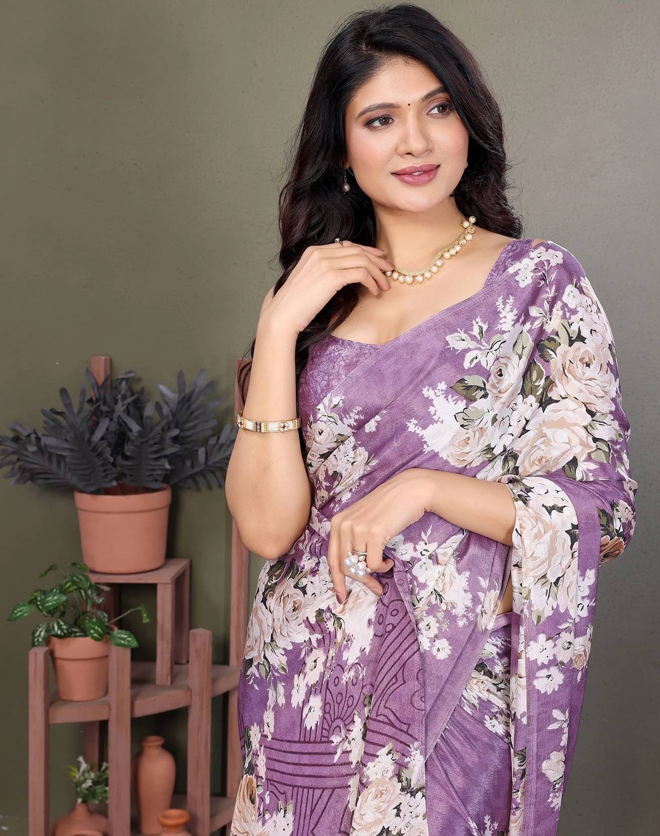     			Yashika Silk Printed Regular Saree With Unstitched Blouse Piece ( Pink )