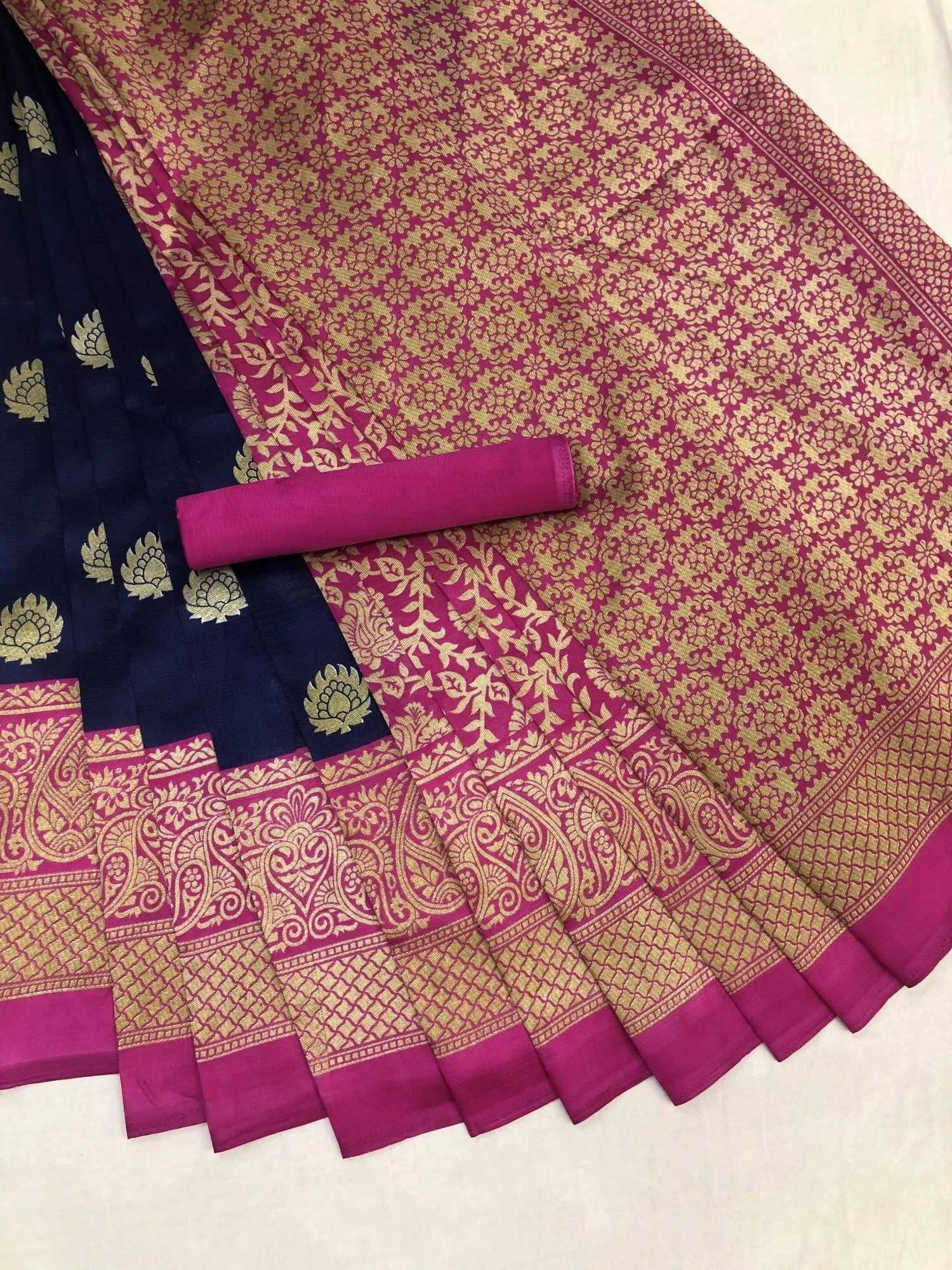 Yashika Viscose Printed Regular Saree With Unstitched Blouse Piece ( Navy Blue ) Yashika Viscose Printed Regular Saree With Unstitched Blouse Piece ( Navy Blue )