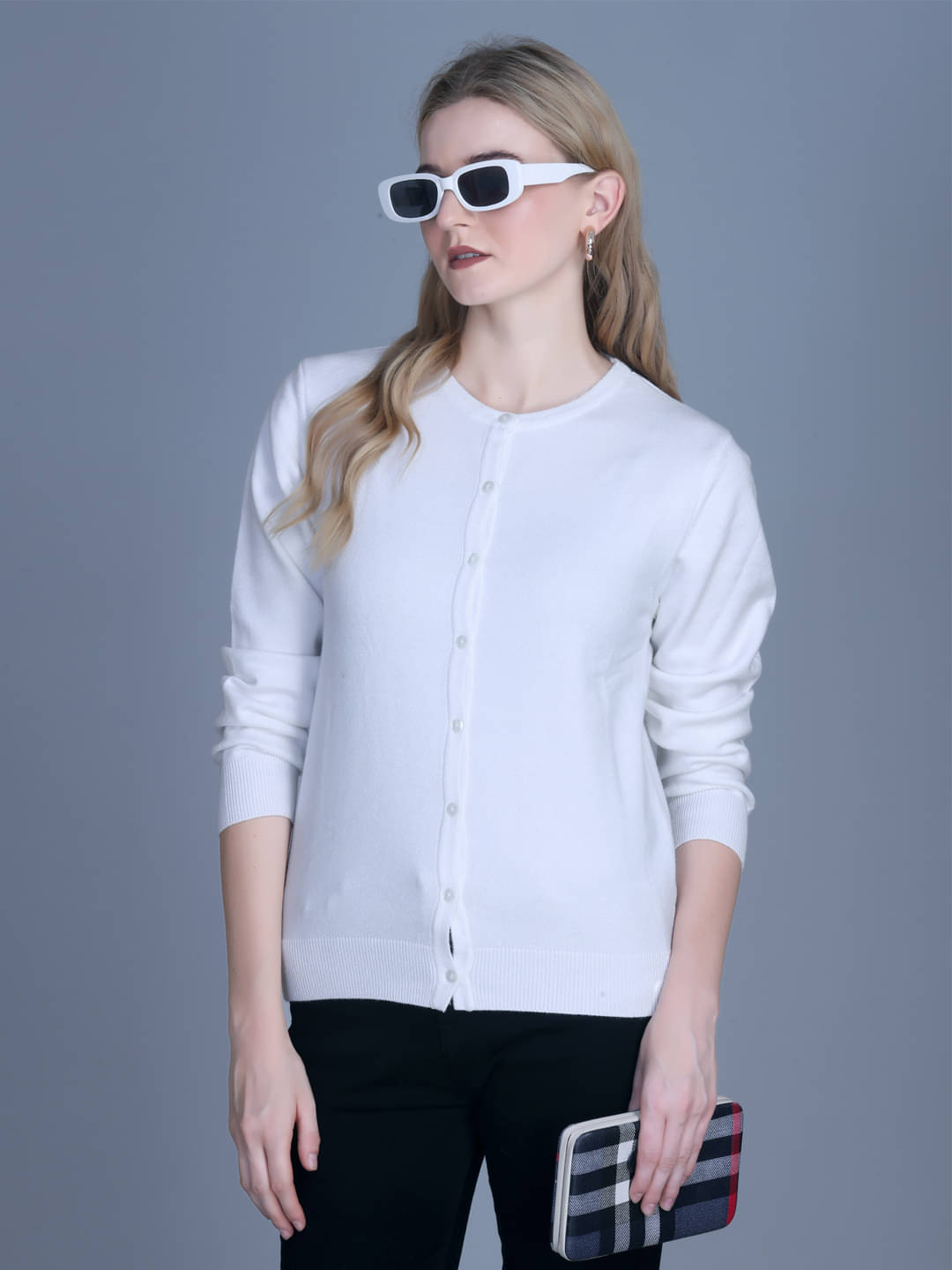 7 ISLANDS Women Acrylic Round Neck Cardigan ( Light Green )     			7 ISLANDS Women Acrylic Round Neck Cardigan ( Light Green )