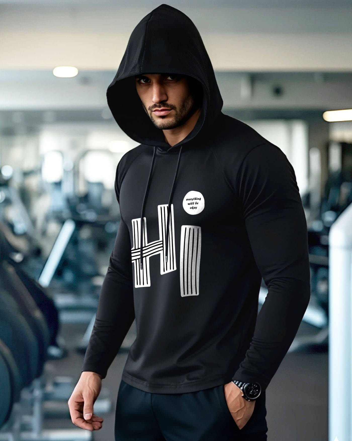     			AOOSH Men Cotton Blend Regular Fit Printed T-Shirt ( Black )