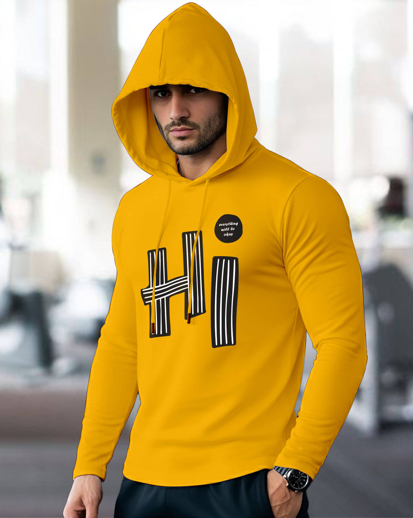     			AOOSH Men Cotton Blend Regular Fit Printed T-Shirt ( Mustard )