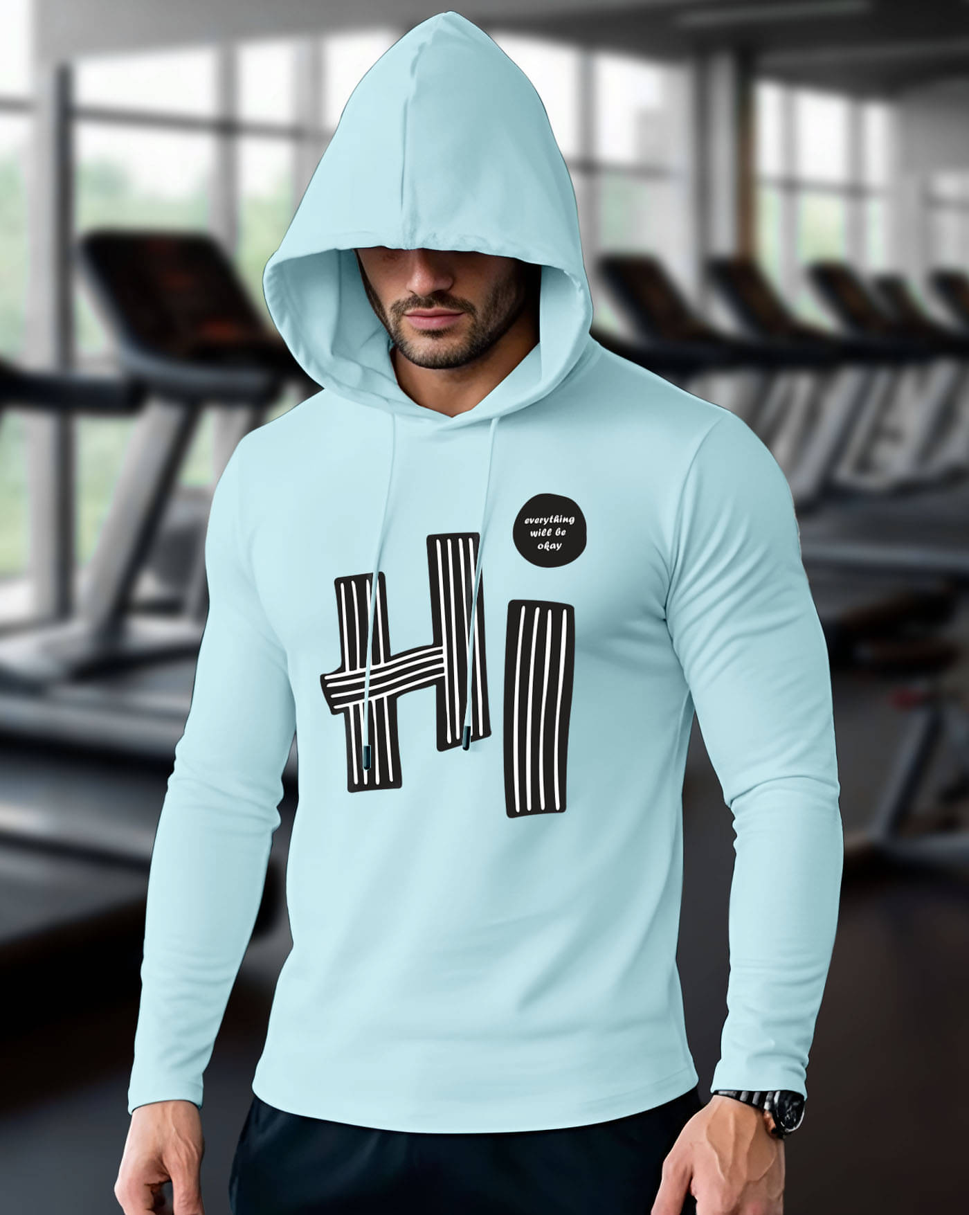 AOOSH Men Cotton Blend Regular Fit Printed T-Shirt ( Sky Blue )     			AOOSH Men Cotton Blend Regular Fit Printed T-Shirt ( Sky Blue )