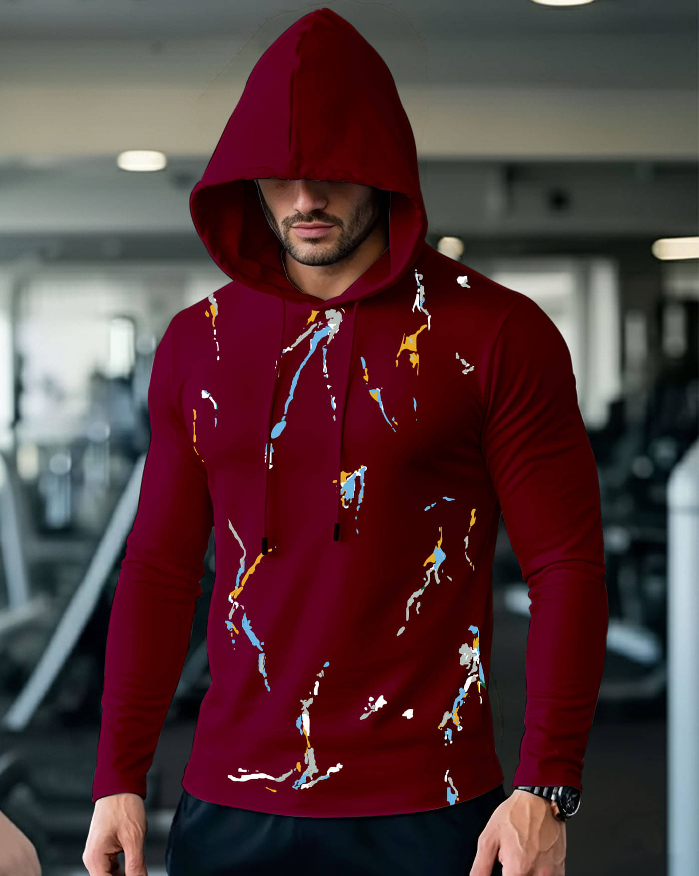     			AOOSH Men Cotton Blend Regular Fit Printed T-Shirt ( Maroon )