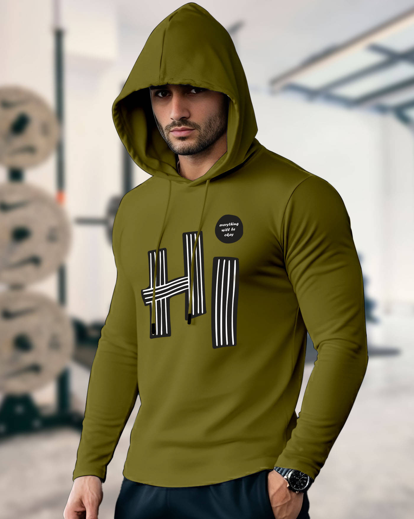     			AOOSH Men Cotton Blend Regular Fit Printed T-Shirt ( Green )