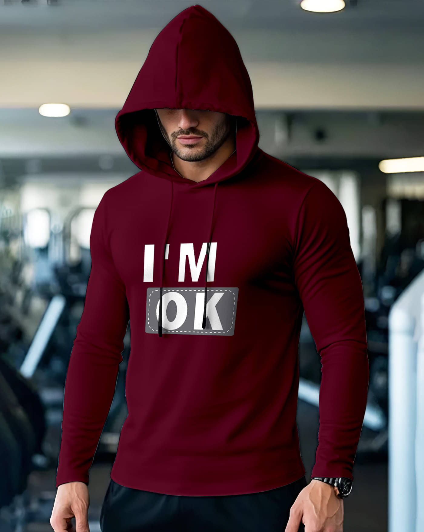     			AUSK Men Cotton Blend Regular Fit Printed T-Shirt ( Maroon )