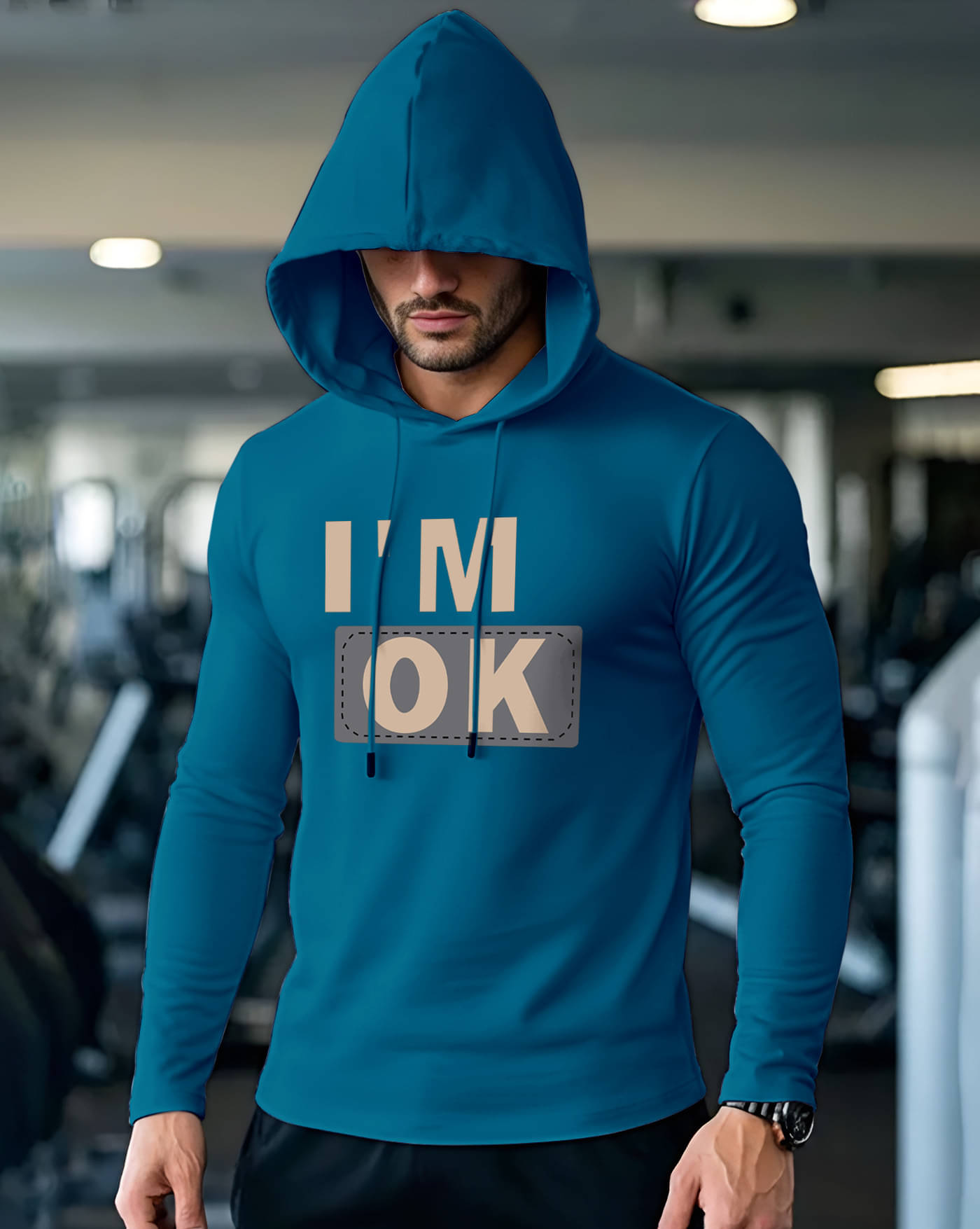     			AUSK Men Cotton Blend Regular Fit Printed T-Shirt ( Teal Blue )