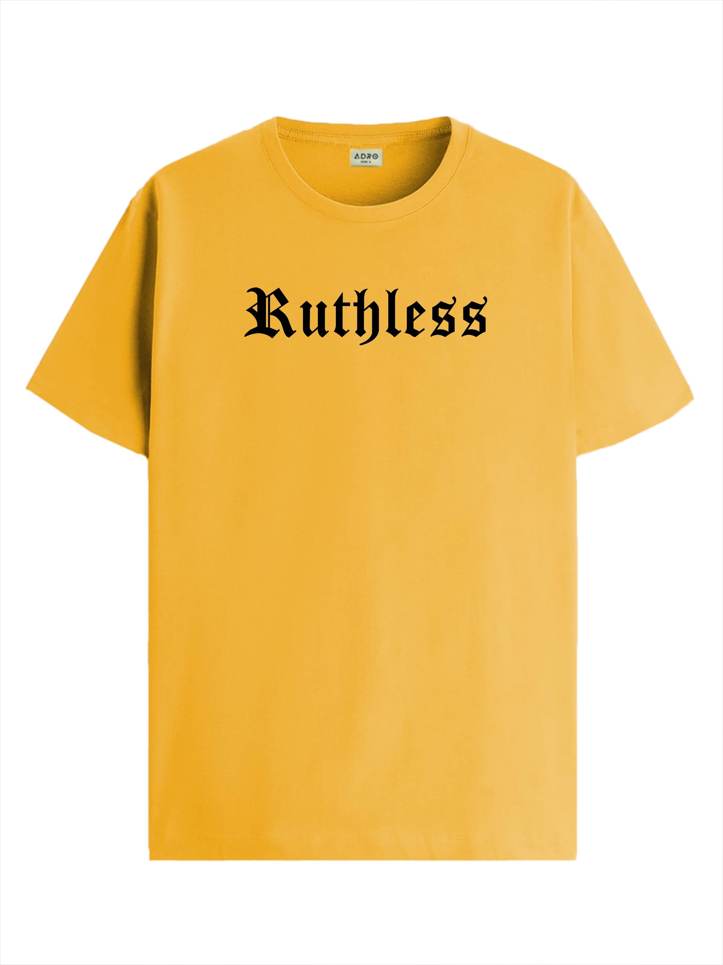 Adro Men Cotton Blend Regular Fit Printed T-Shirt ( Mustard ) Adro Men Cotton Blend Regular Fit Printed T-Shirt ( Mustard )