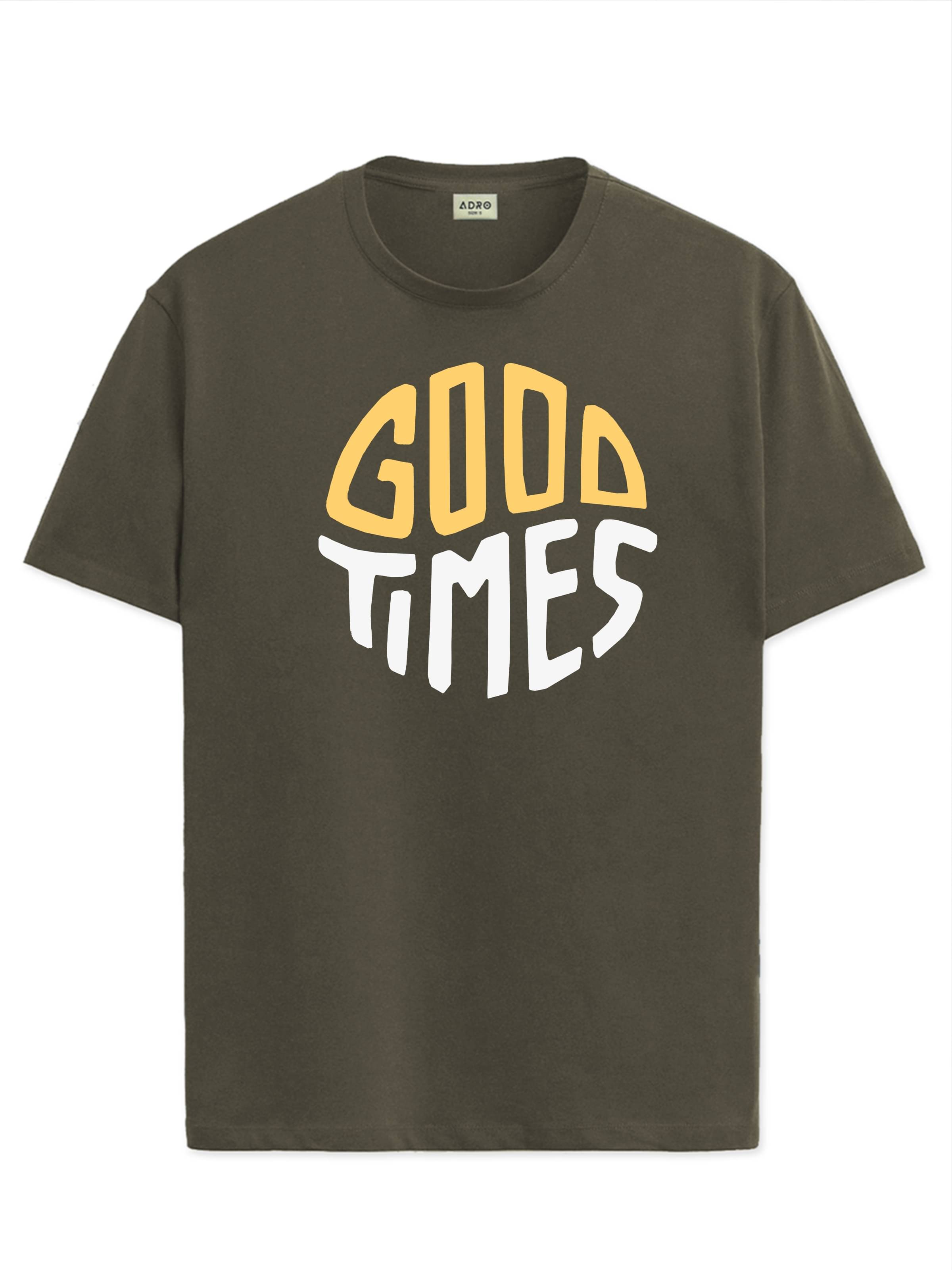     			Adro Men Cotton Blend Regular Fit Printed T-Shirt ( Olive )