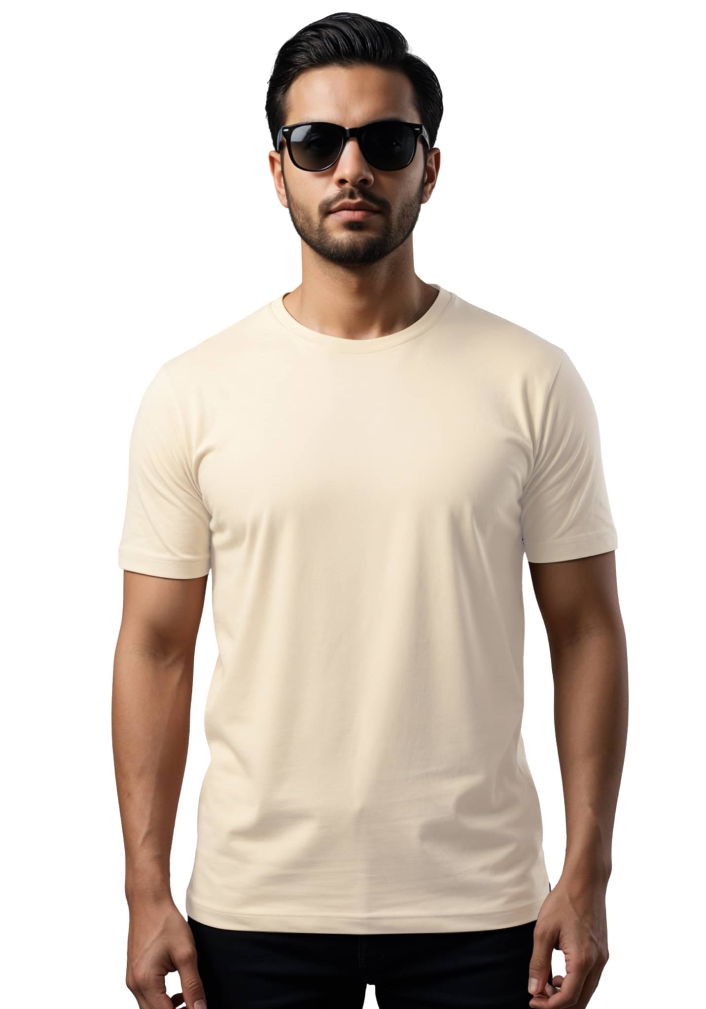     			Adro Men Cotton Blend Regular Fit Solid T-Shirt ( Off White )