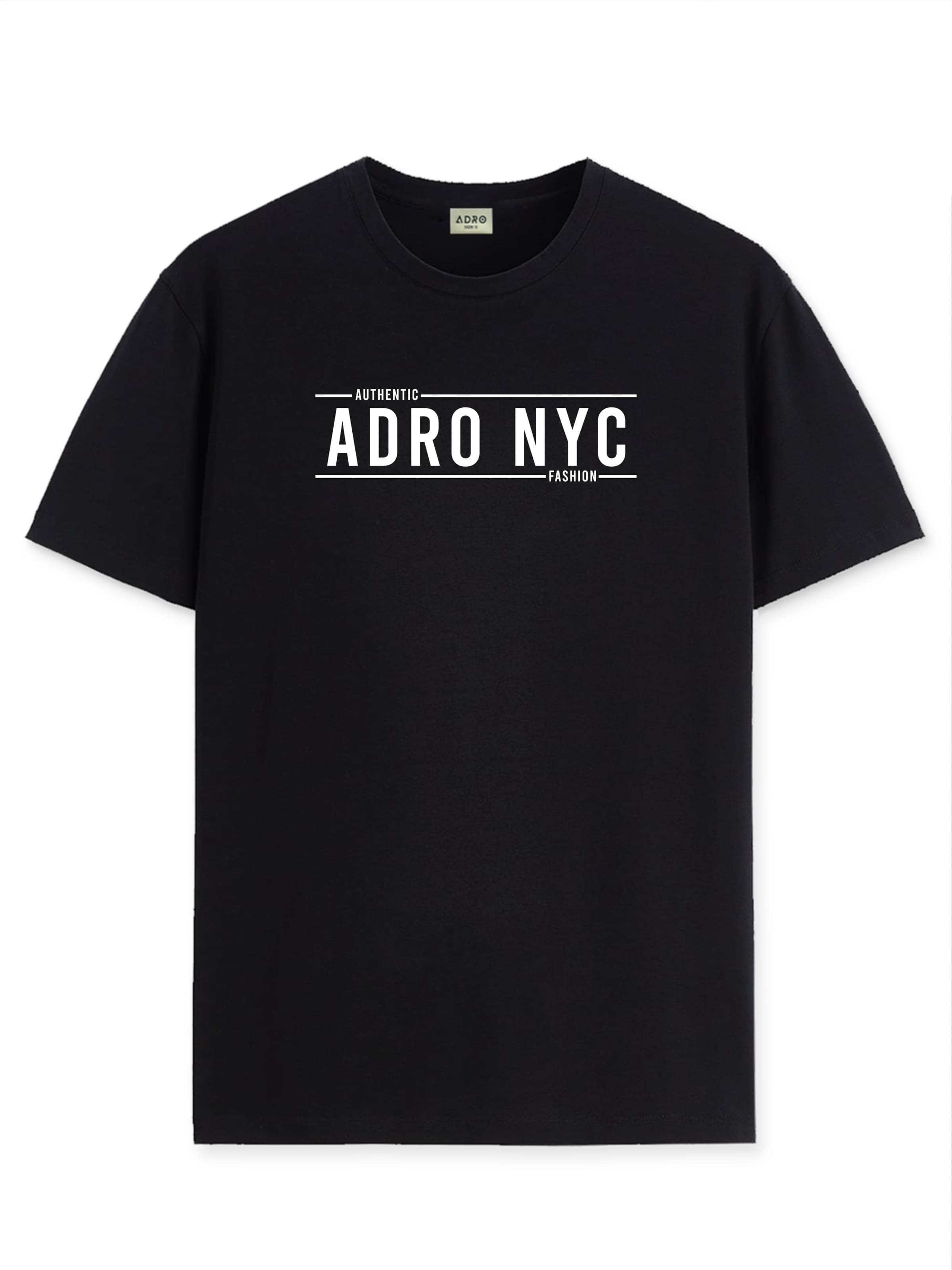     			Adro Men Cotton Blend Regular Fit Printed T-Shirt ( Black )