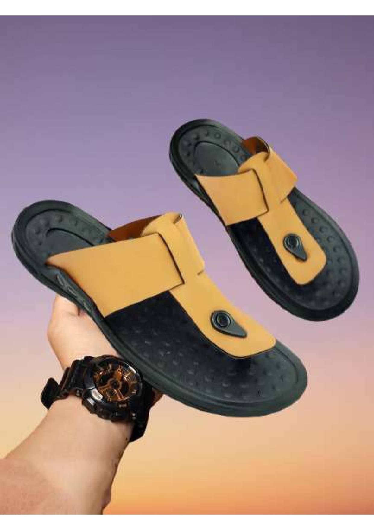     			Buxton Tan Men's Slide Flip Flop