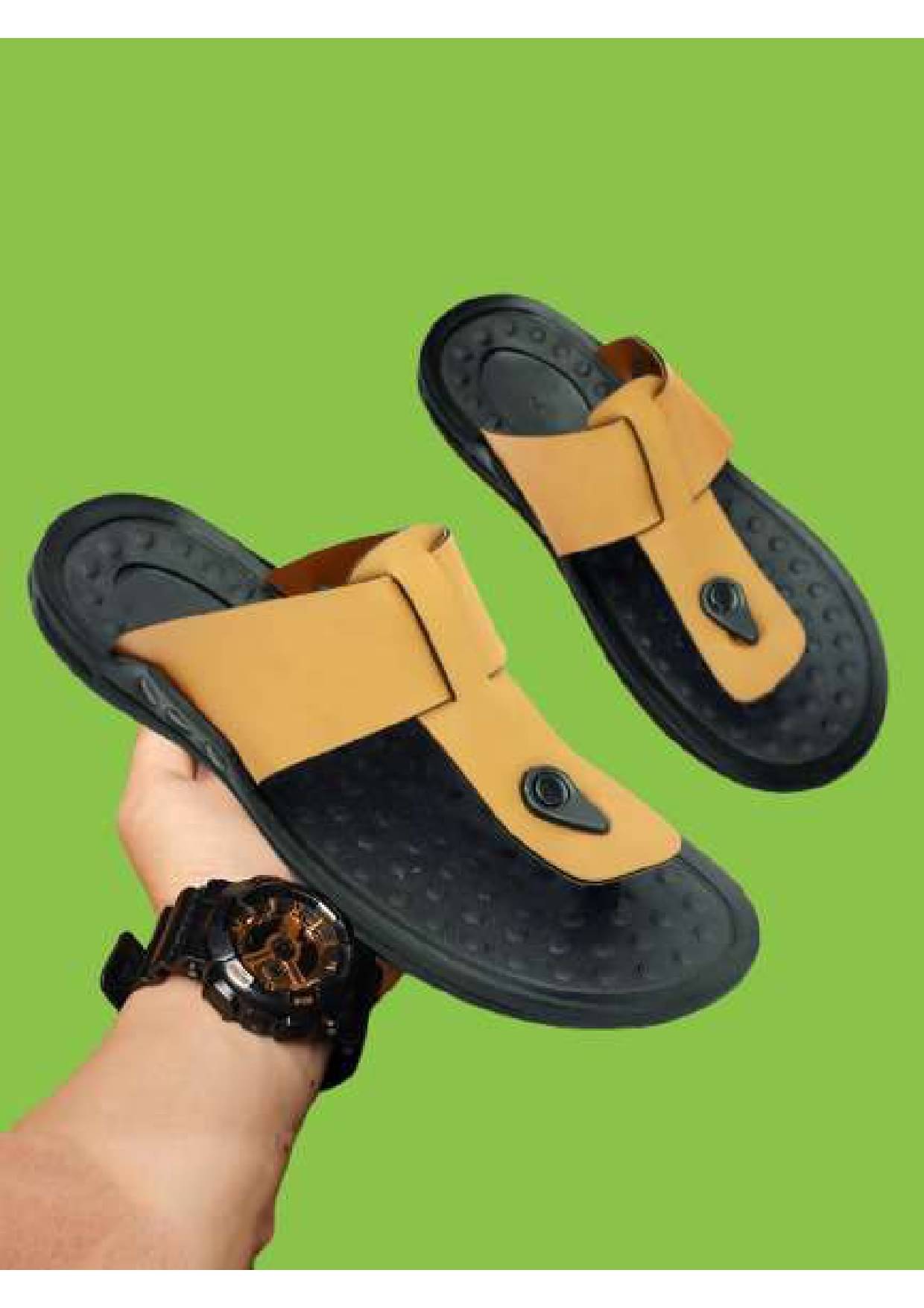     			Buxton Tan Men's Slide Flip Flop