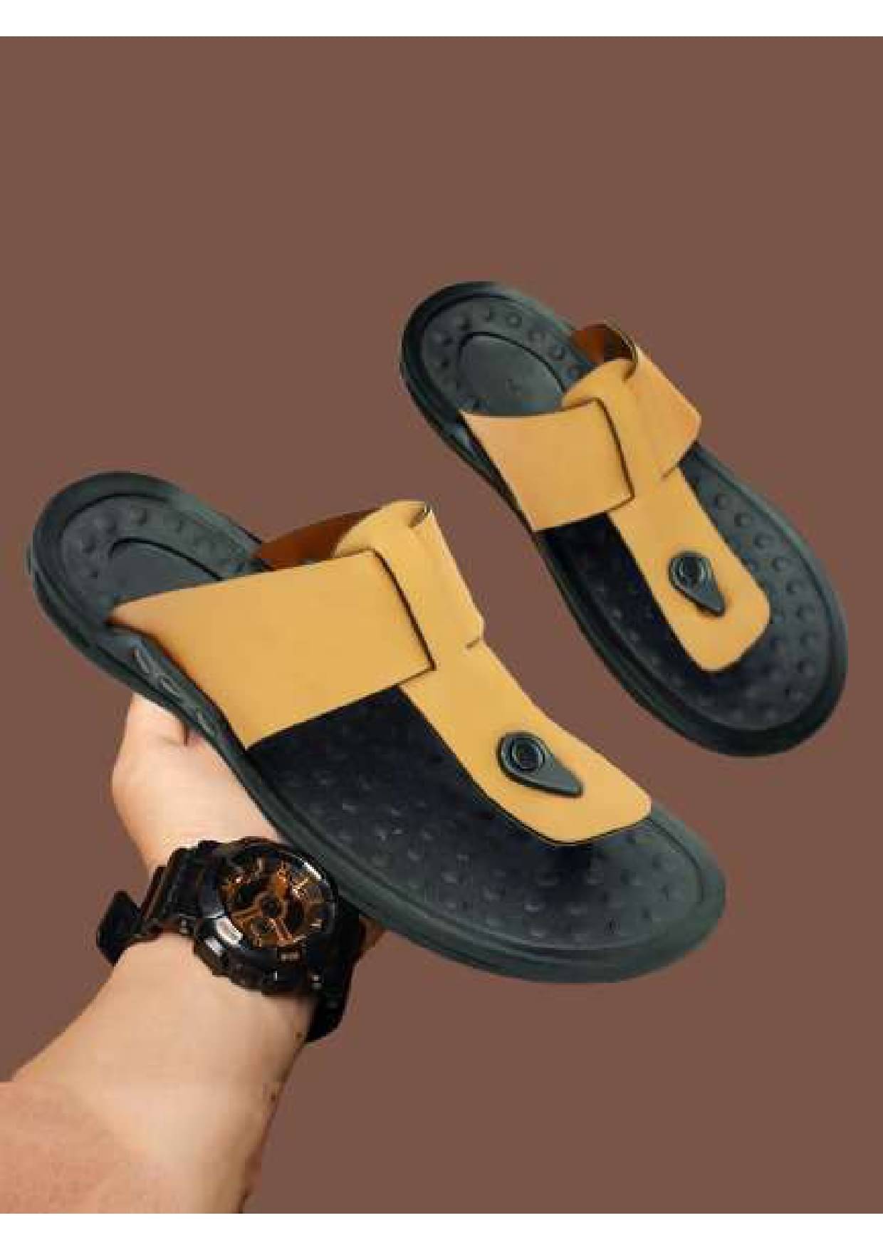     			Buxton Tan Men's Slide Flip Flop