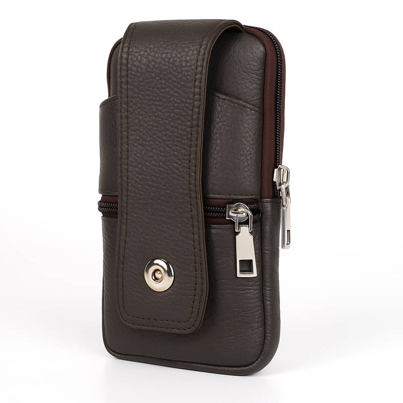     			CIMONI Leather Belt Pouch Leather Brown Waist Pouch