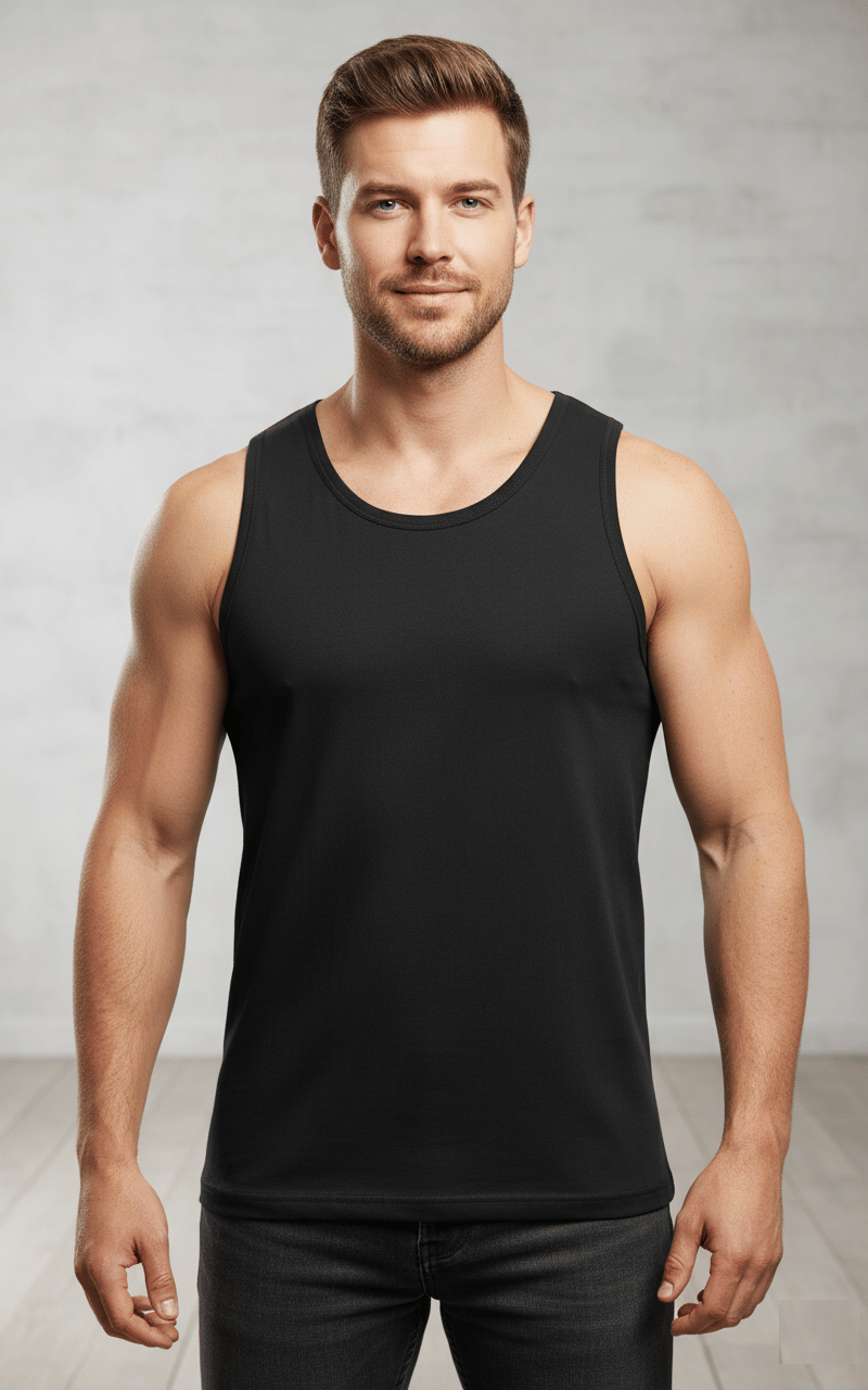 Camey Pack of 1 Modal Tank For Men ( Black ) Camey Pack of 1 Modal Tank For Men ( Black )