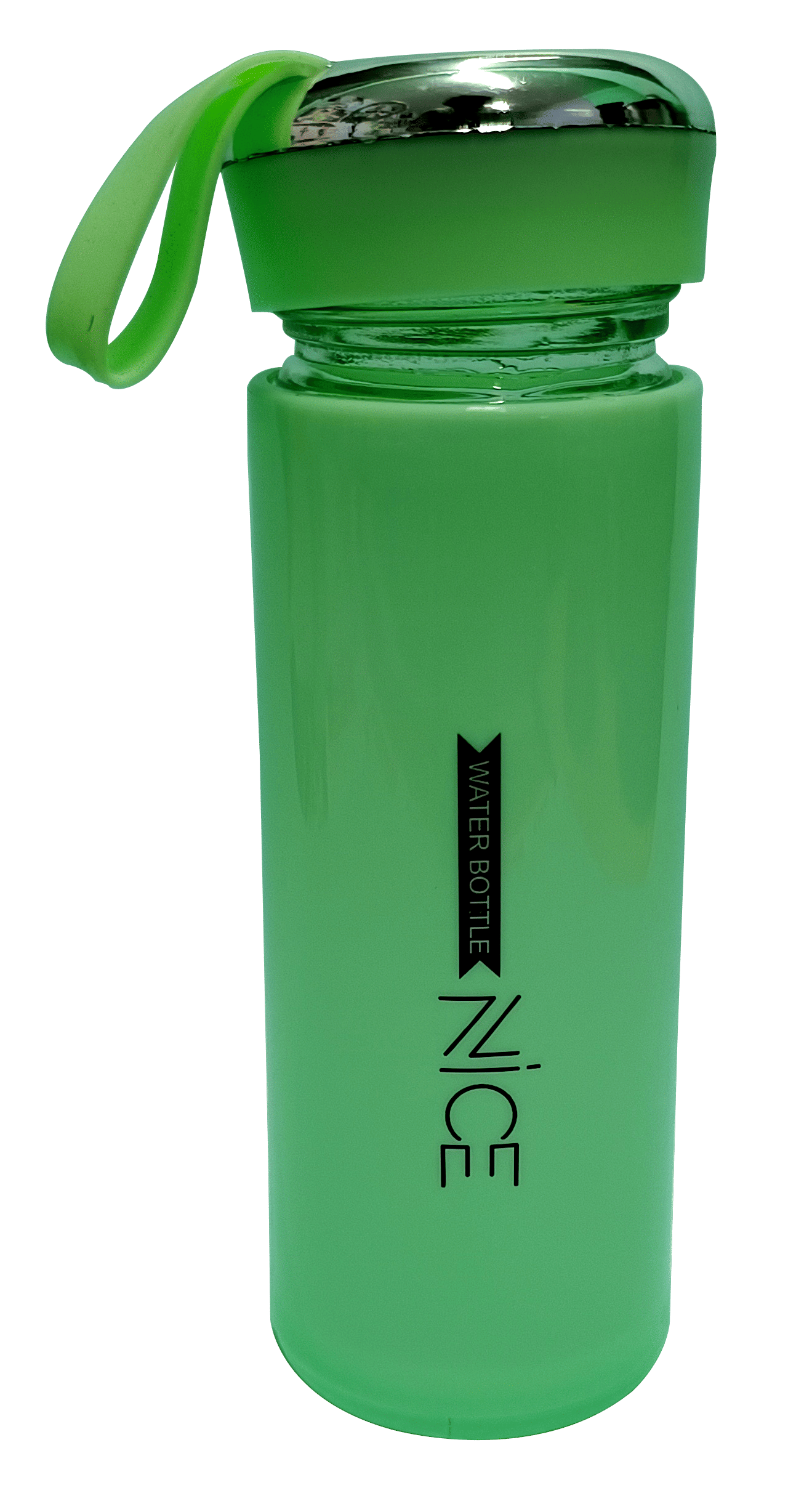     			CeePoo Green Glass Water Bottle 400 mL ( Set of 1 )