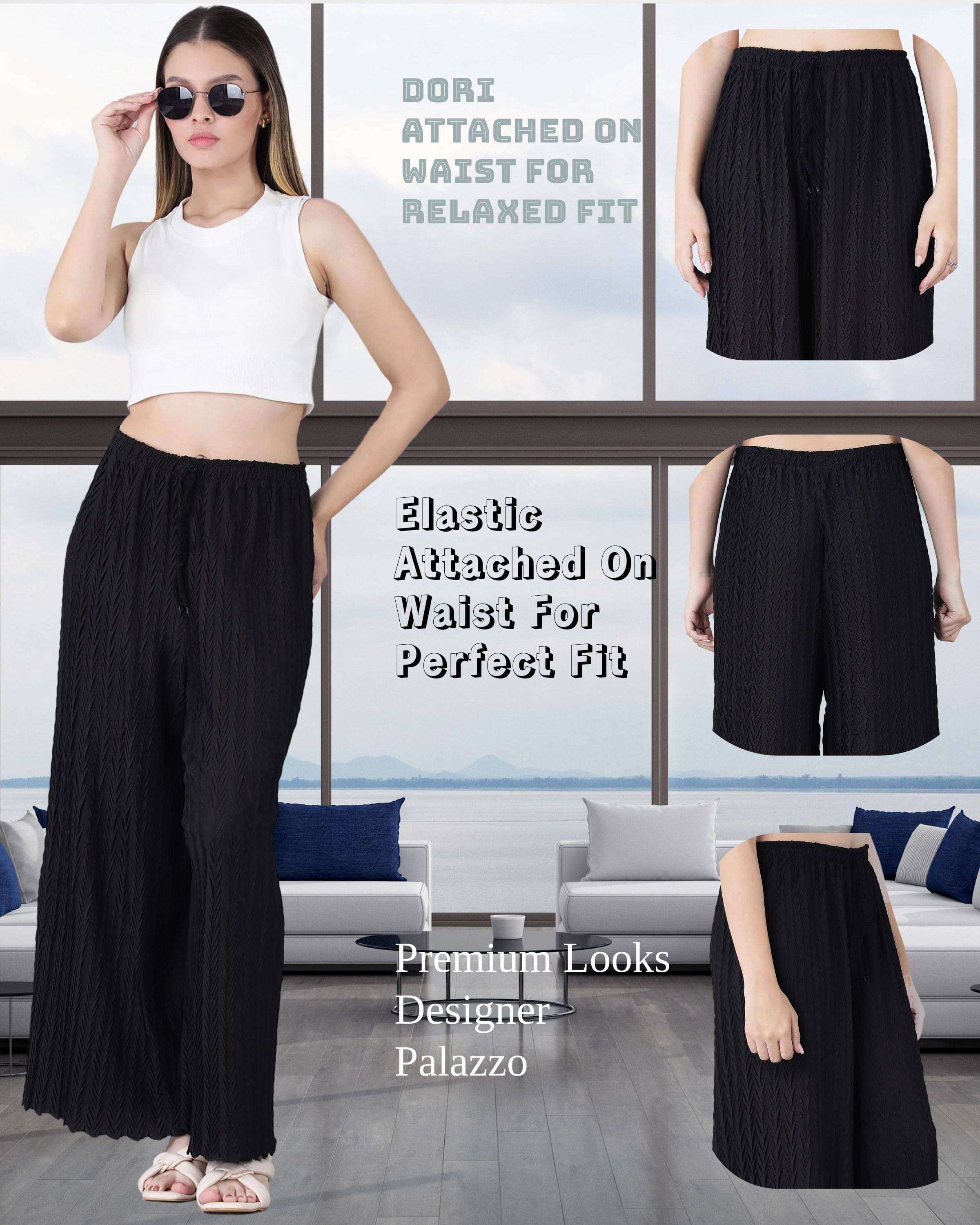     			Clifton Fab Women Lycra Solid Palazzos ( Black )