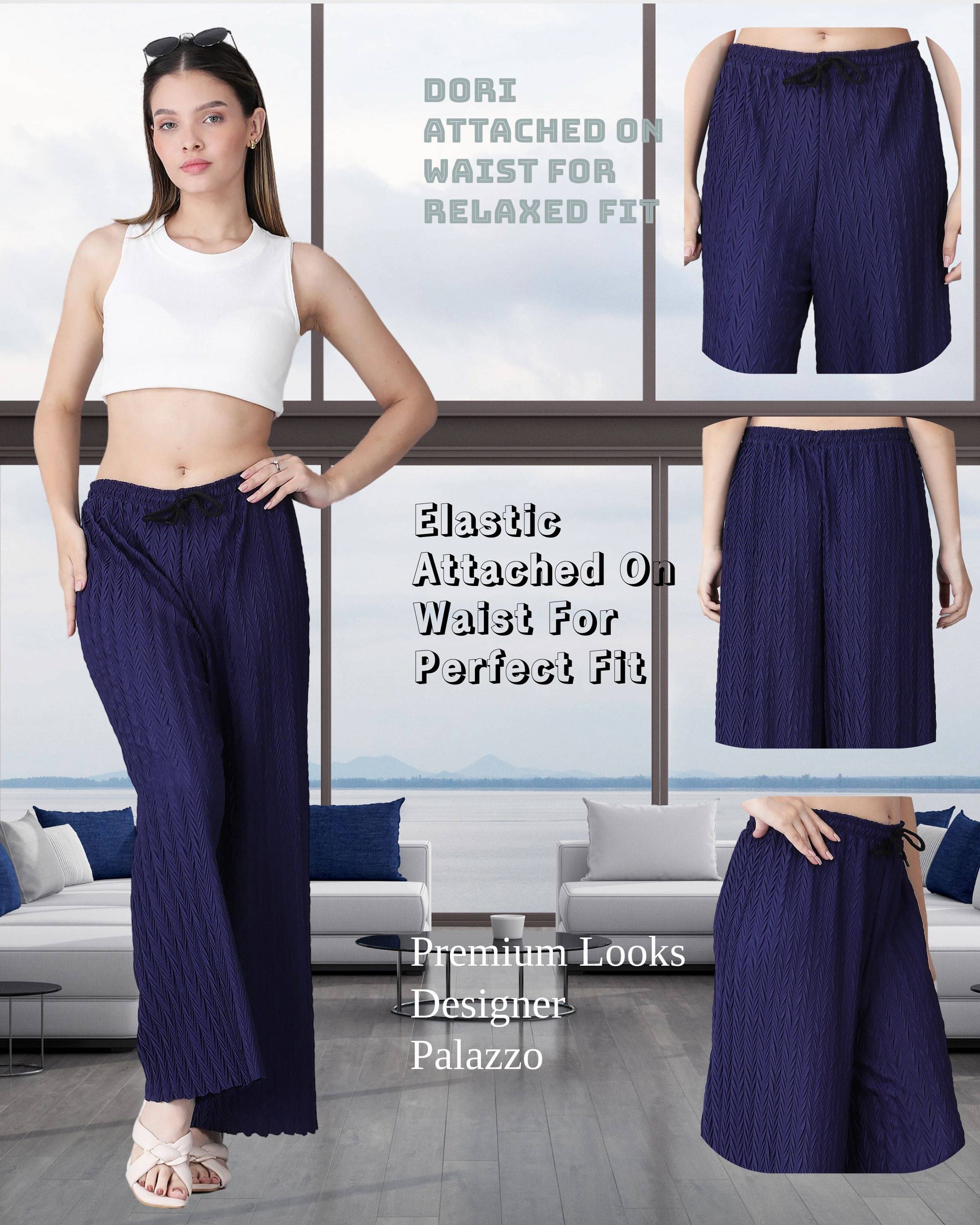     			Clifton Fab Women Lycra Solid Palazzos ( Navy Blue )