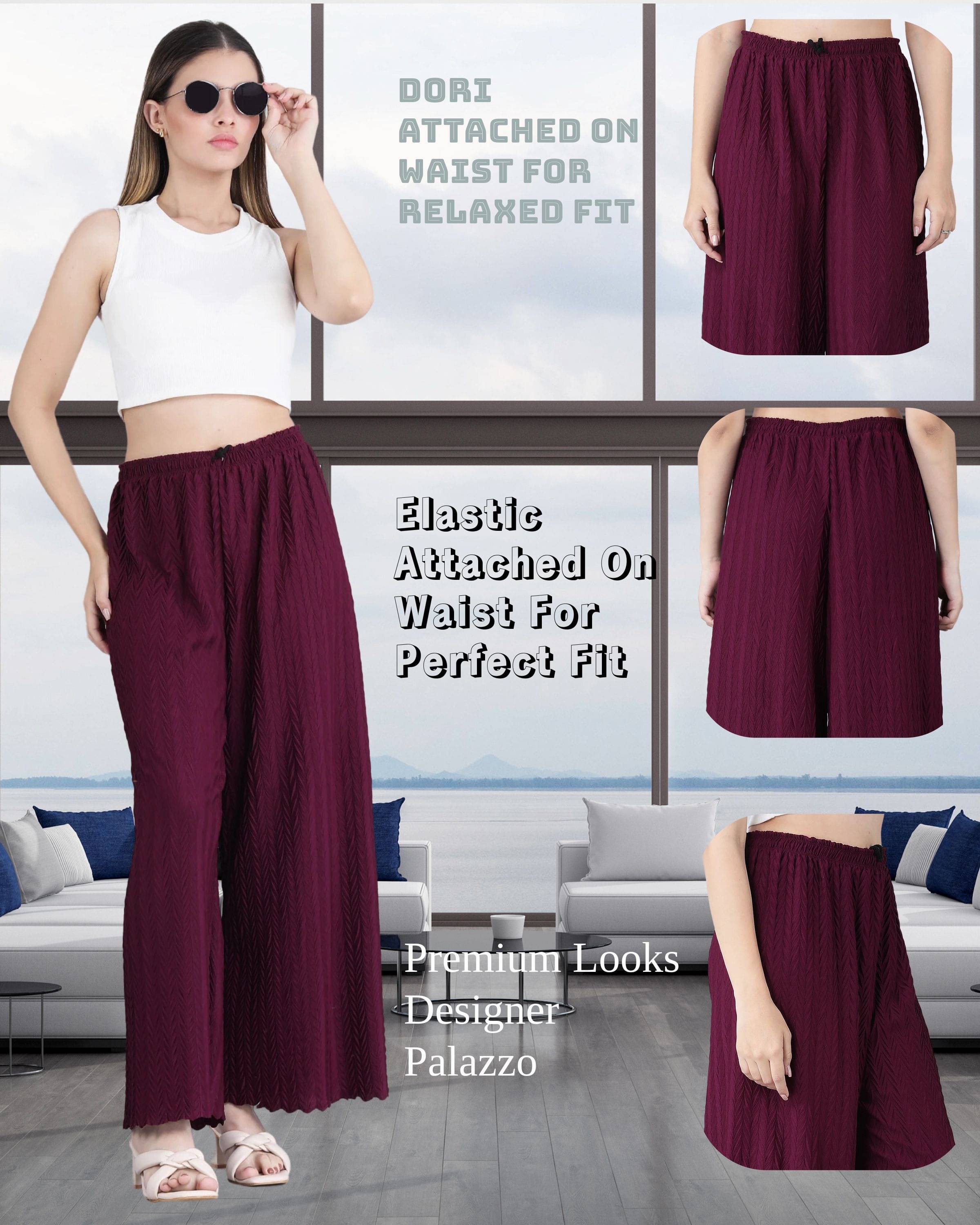     			Clifton Fab Women Lycra Solid Palazzos ( Purple )