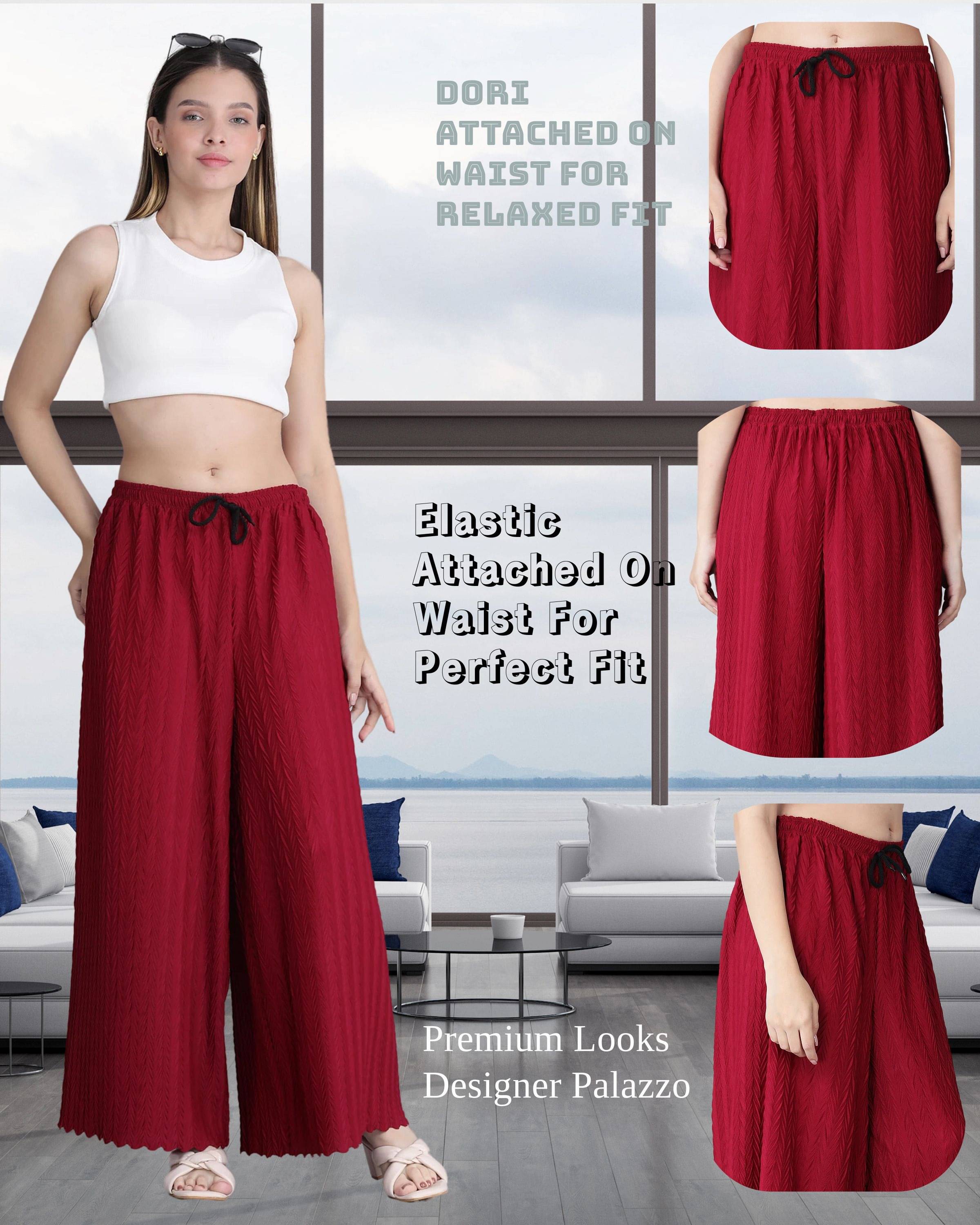     			Clifton Fab Women Lycra Solid Palazzos ( Maroon )