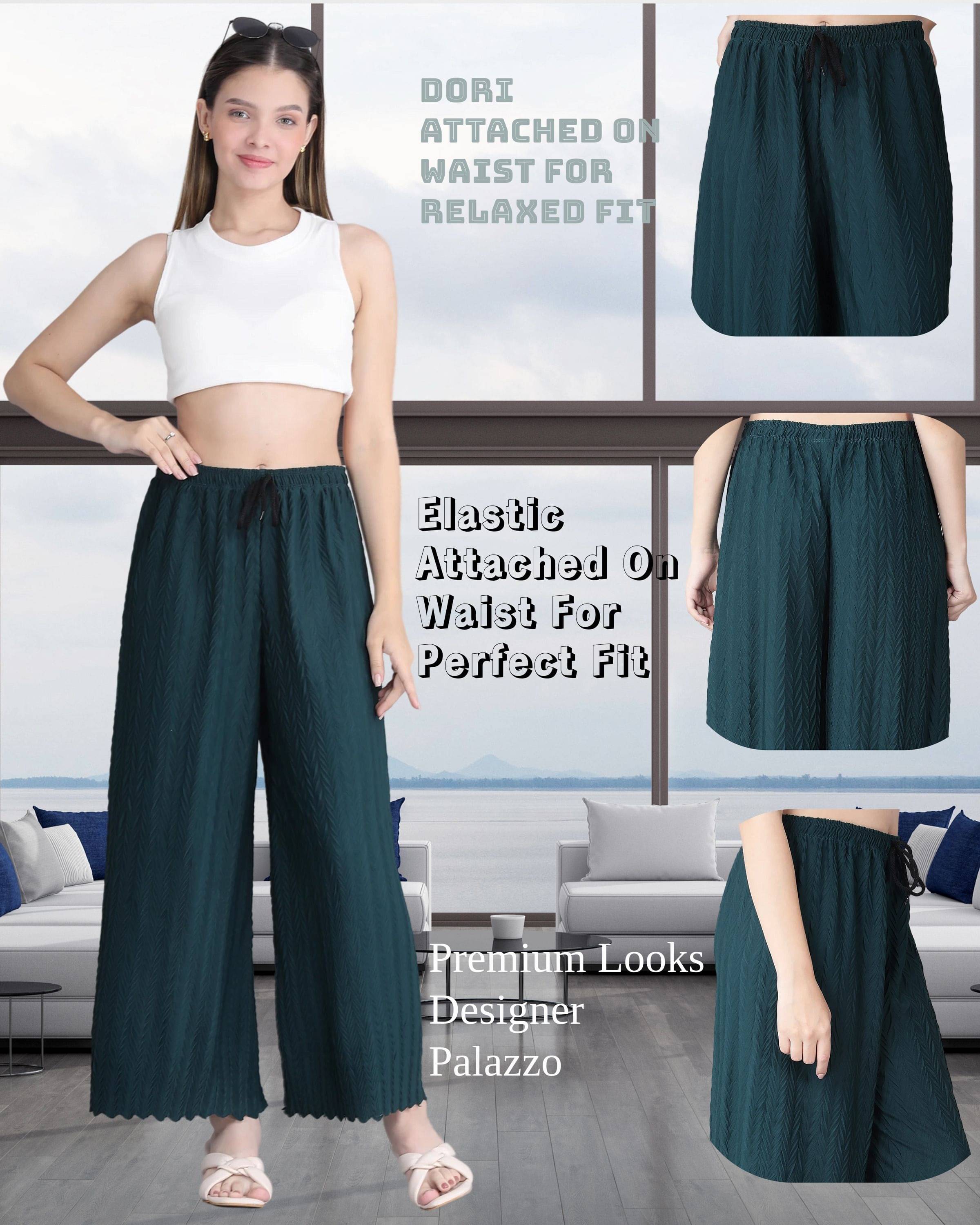     			Clifton Fab Women Lycra Solid Palazzos ( Green )